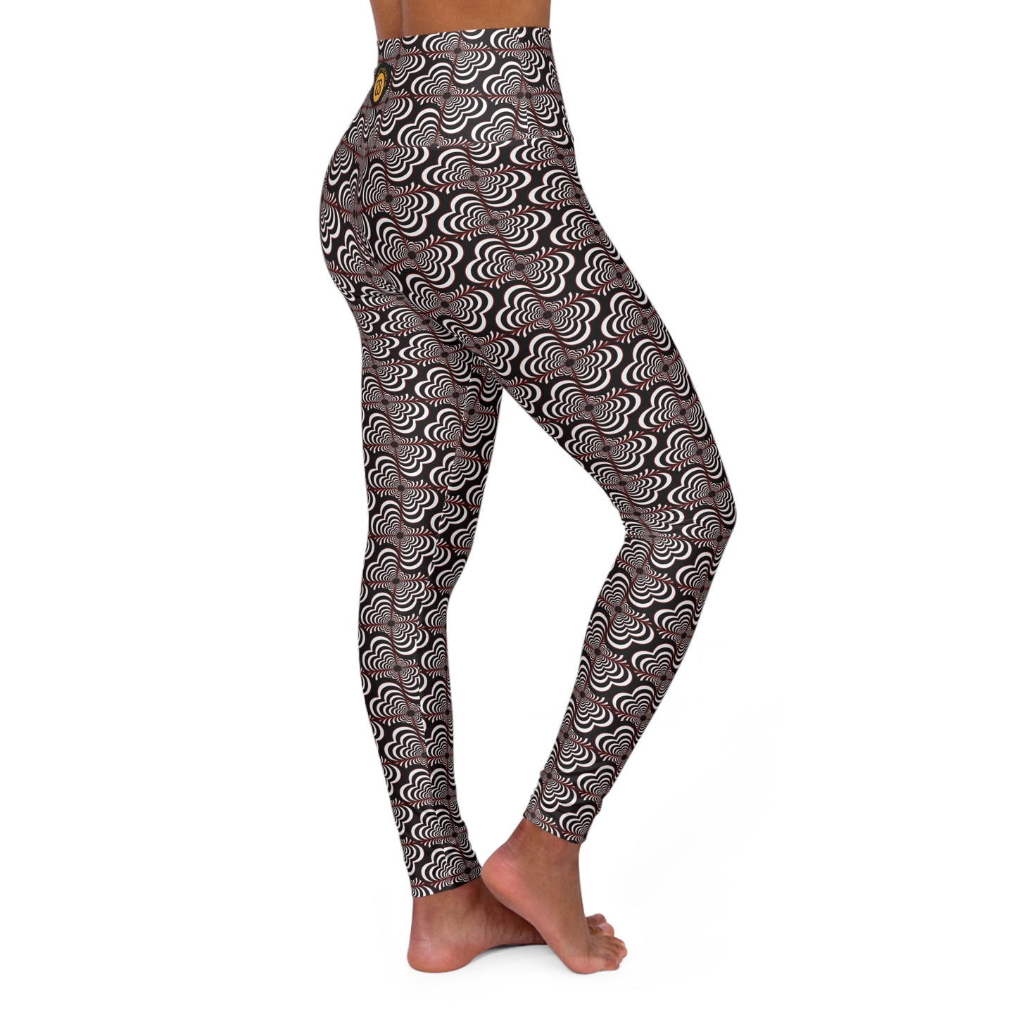 High-Waist Zebra Love (TM) Yoga Leggings —Black, white & touch of Red!