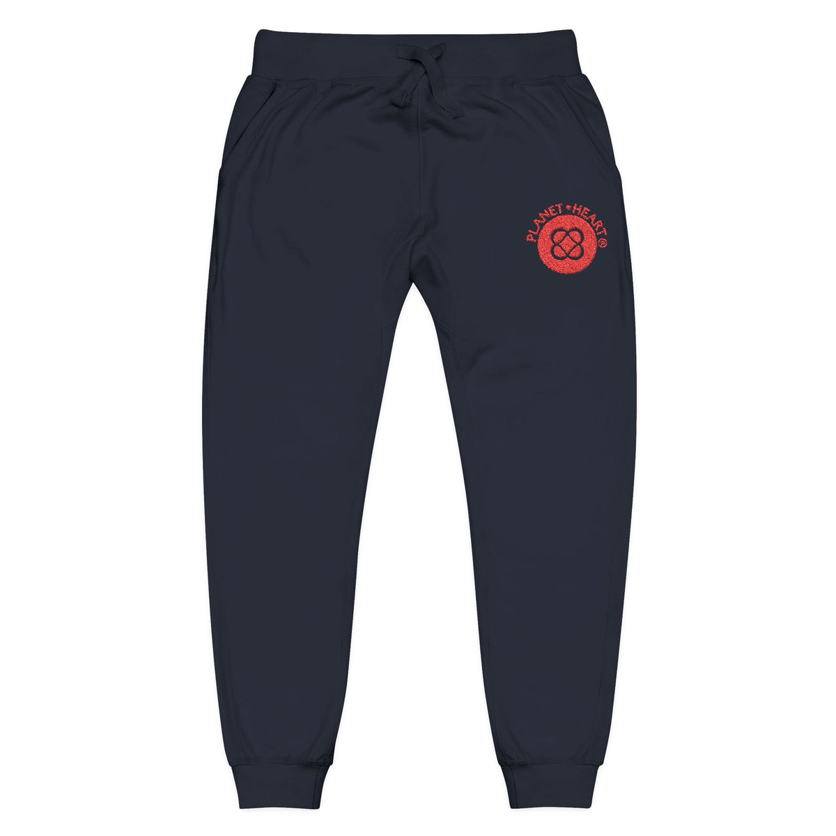 Embroidered Planet Heart Logo Lounge Sweatpants — Cozy Fleece Joggers