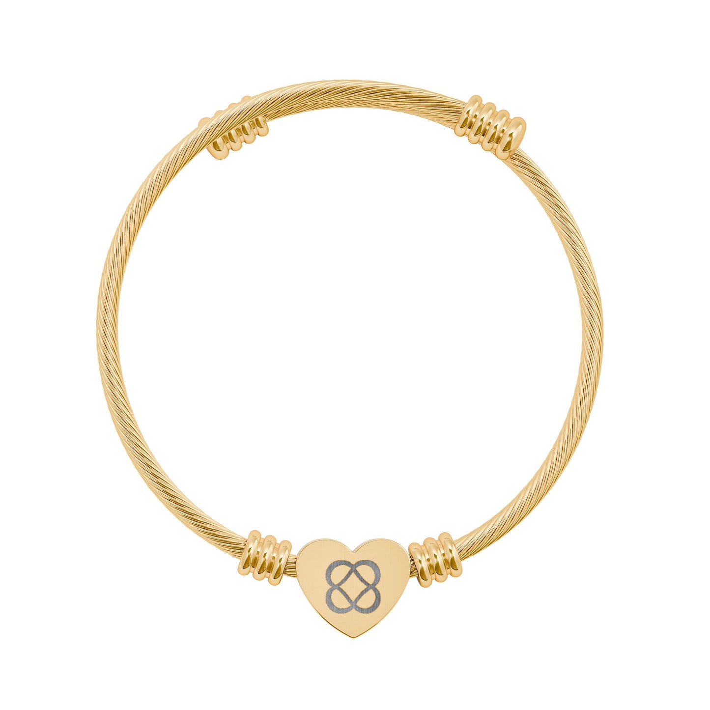 Power of Infinite Goodness Heart Cuff Bracelet (Engraving)