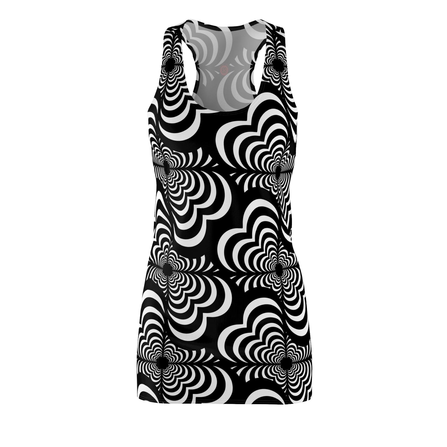 Zebra Love (TM) Black & White Optical Illusion Racerback Dress z