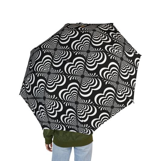 Zebra Love (TM) Black and White Compact Semi-Automatic Travel Umbrella