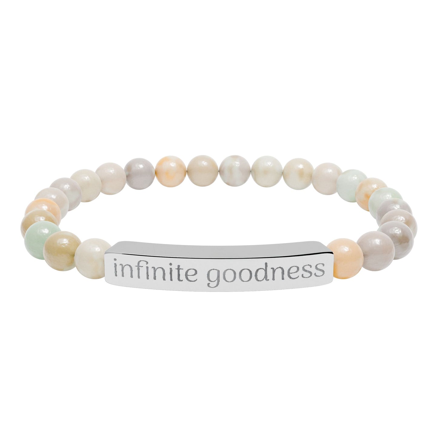Infinite Goodness (TM) Copy of Natural Stone Stretch Bar Bracelet (Engraving)