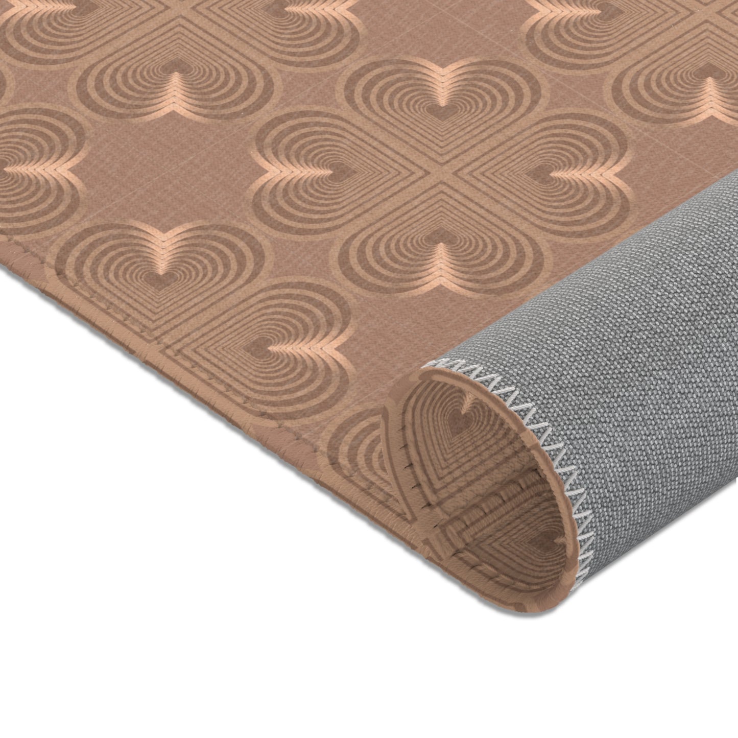 F2 Bullseye Area Rug — Warm Taupe Patterned Accent Rug for Living Room & Entryway