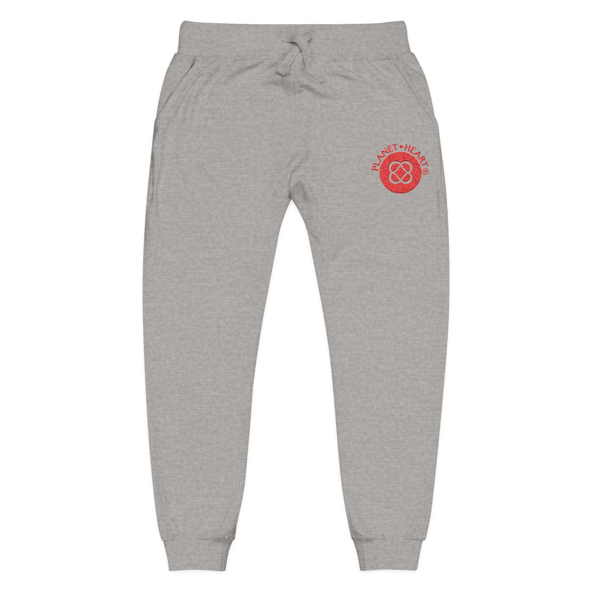 Embroidered Planet Heart Logo Lounge Sweatpants — Cozy Fleece Joggers