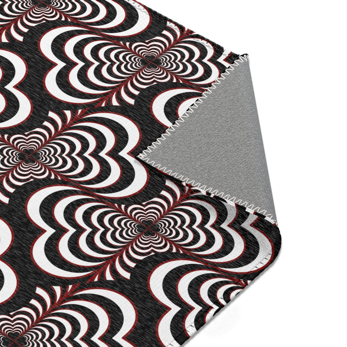 Zebra Love™ Area Rug — Black, White & Dark Red
