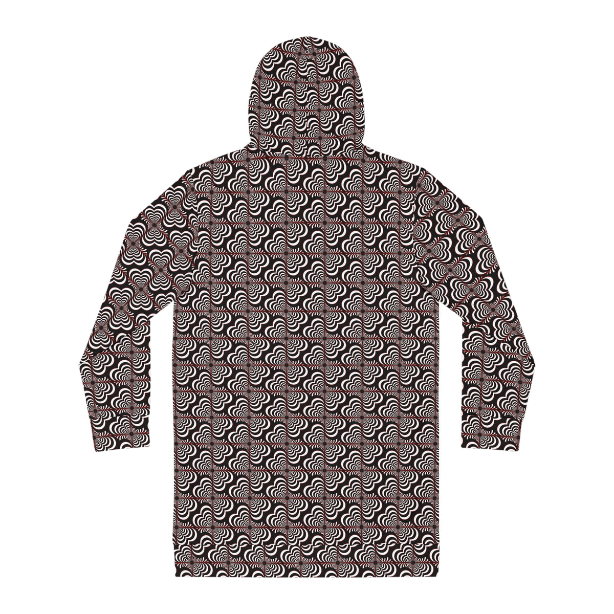 Zebra Love™ Hoodie Dress —Black, White & Dark Red