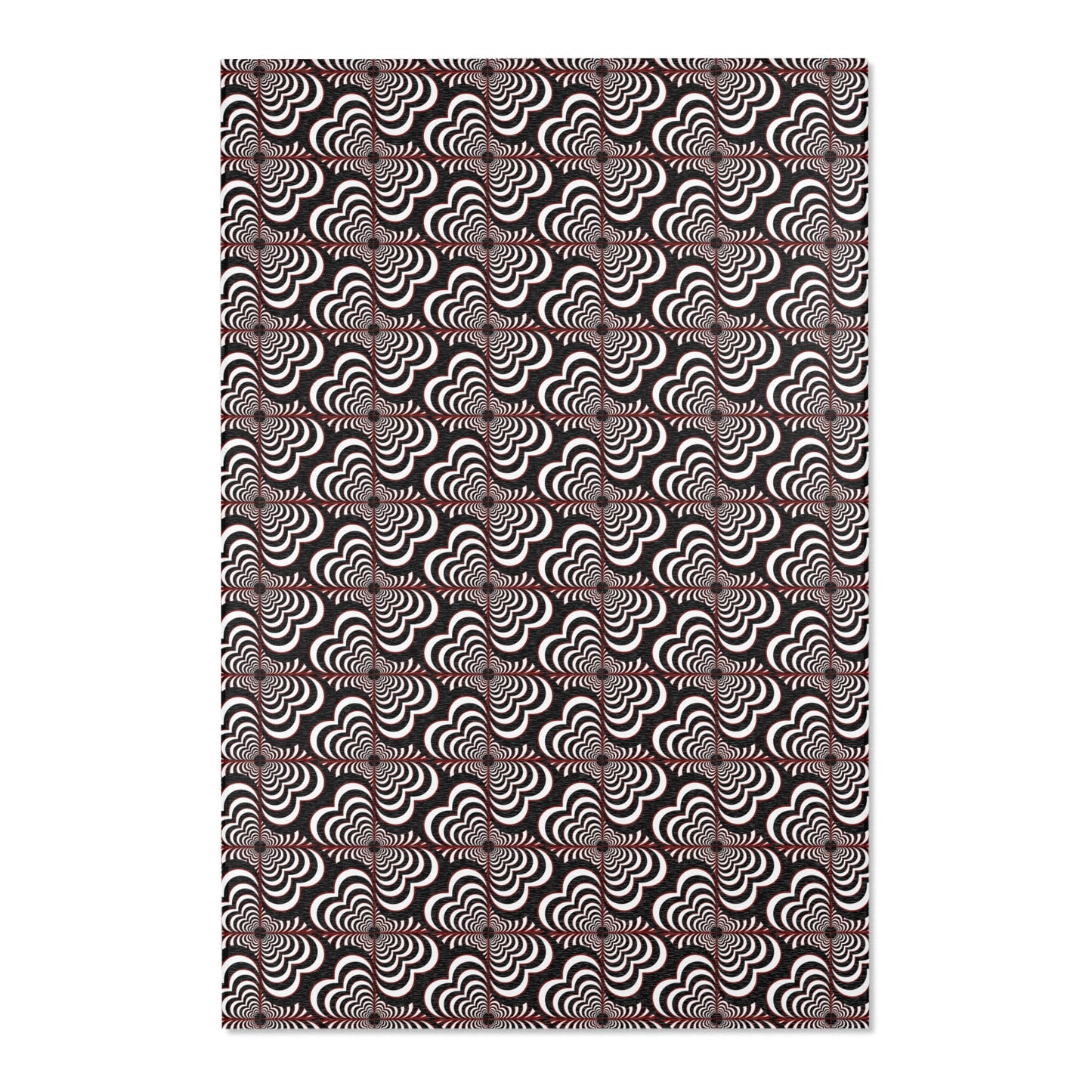 Zebra Love™ Area Rug — Black, White & Dark Red