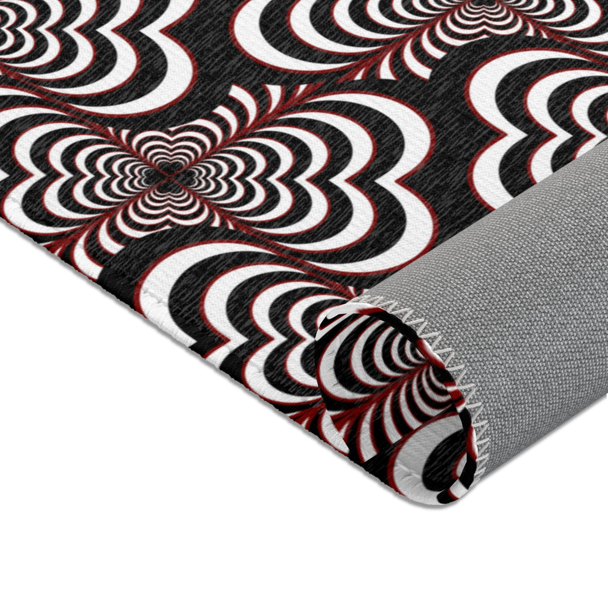 Zebra Love™ Area Rug — Black, White & Dark Red