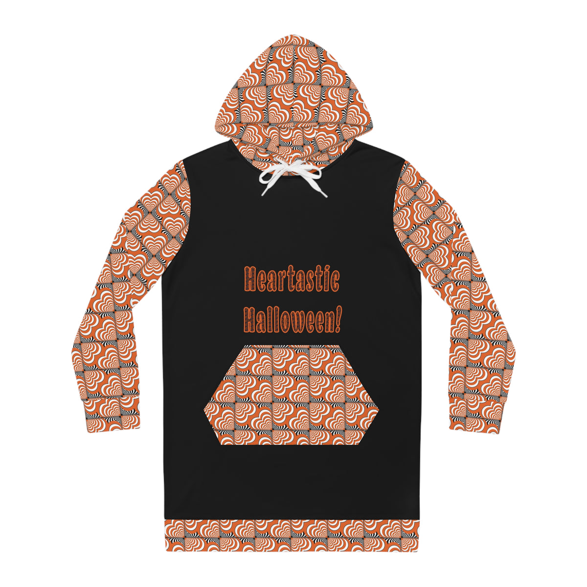 Halloween Hoodie Dress - "Heartastic Halloween" with Zebra Love™