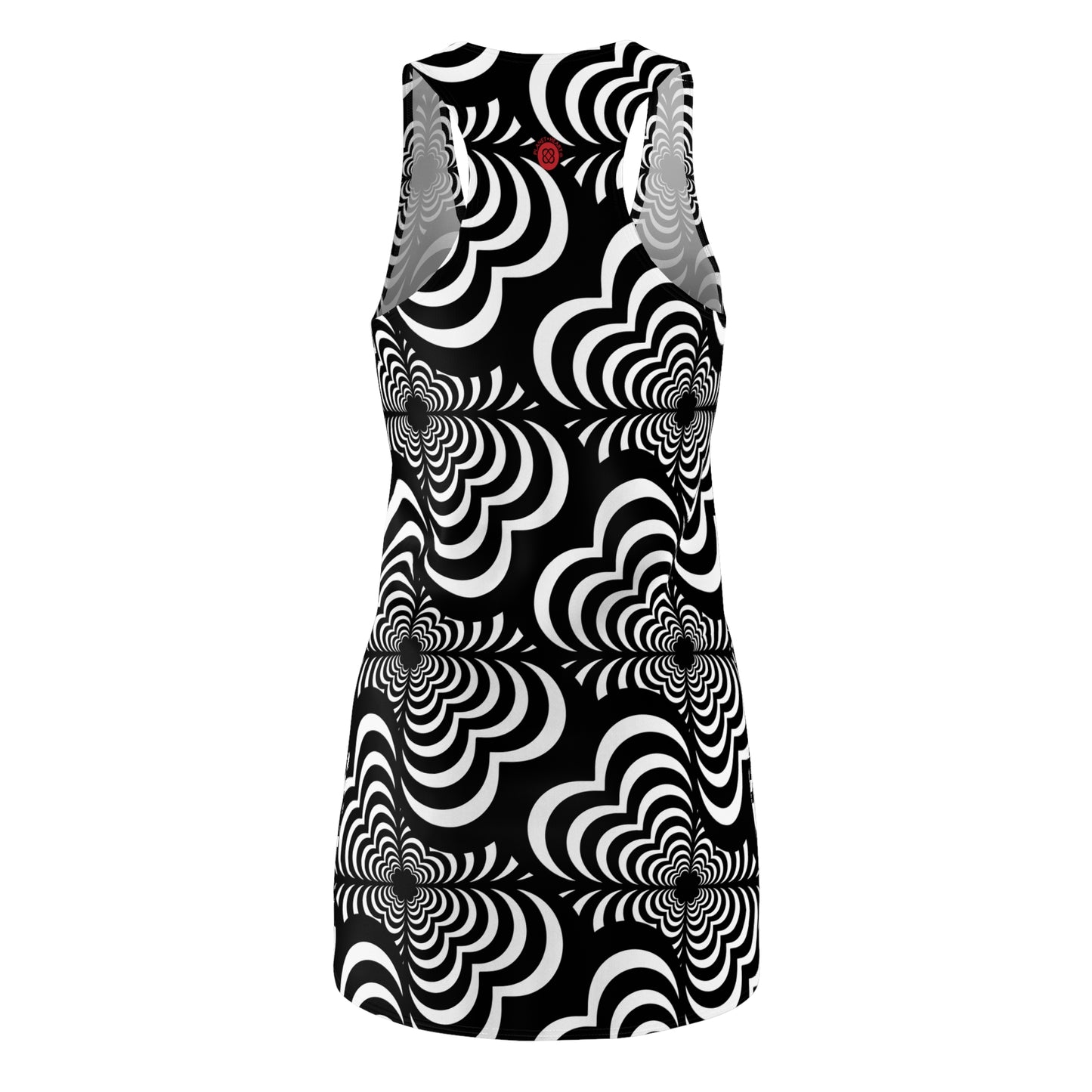 Zebra Love (TM) Black & White Optical Illusion Racerback Dress z