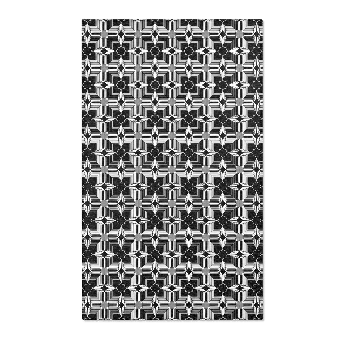 Michelin Hearts Area Rug — Black & White Tile Pattern