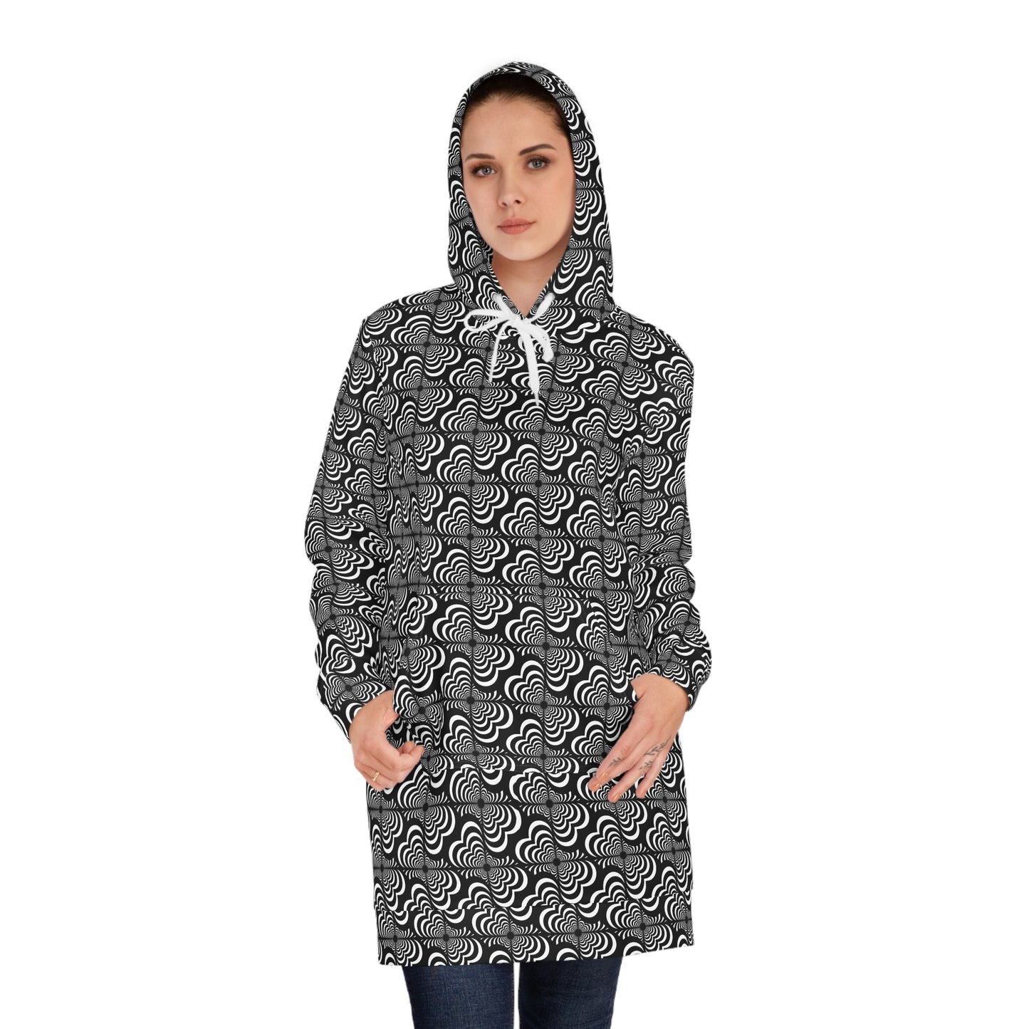 Zebra Love™ Hoodie Dress — Black and White, Original design!