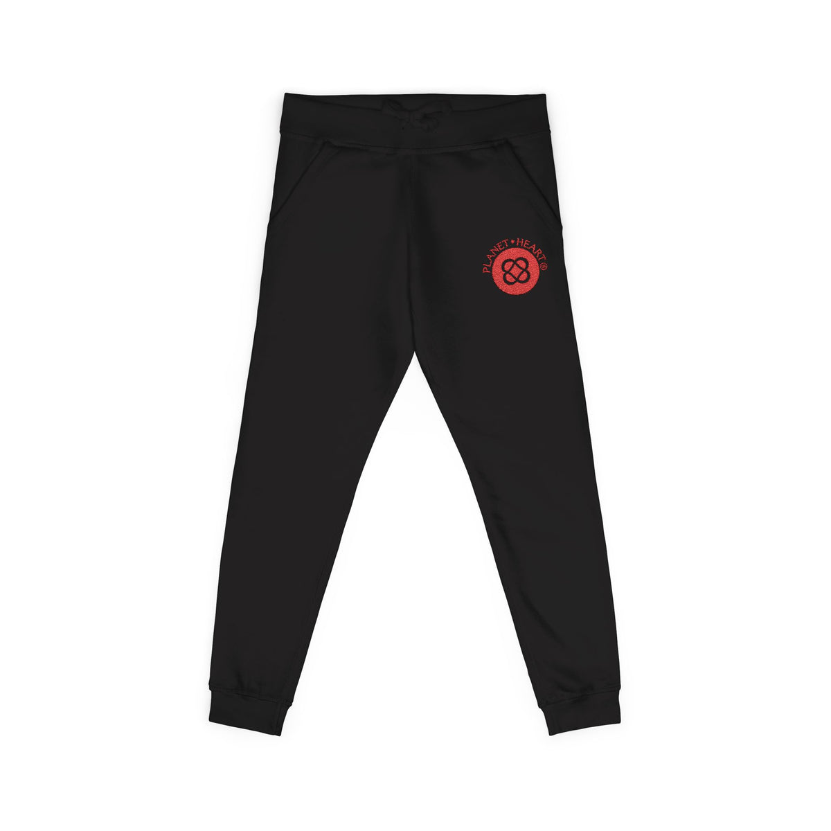 Embroidered Planet Heart Logo Lounge Sweatpants — Cozy Fleece Joggers