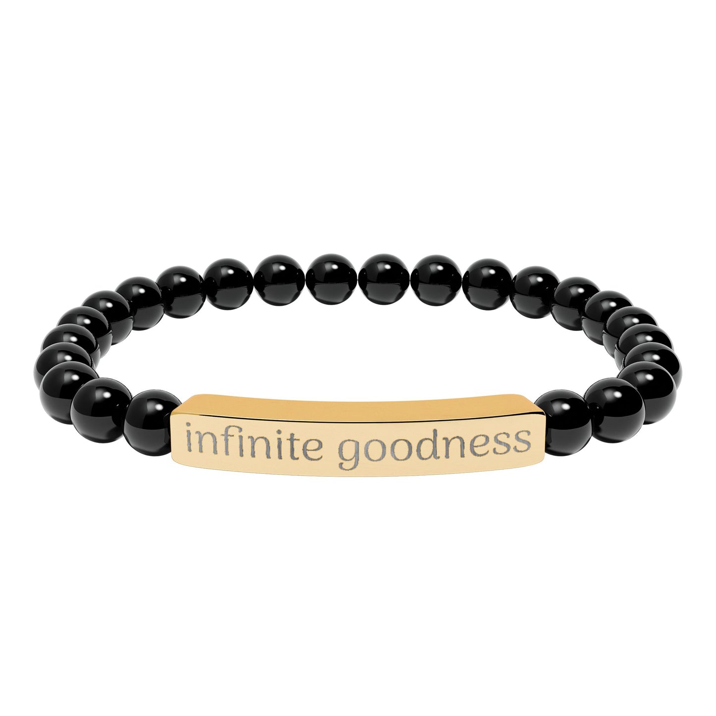 Infinite Goodness (TM) Copy of Natural Stone Stretch Bar Bracelet (Engraving)