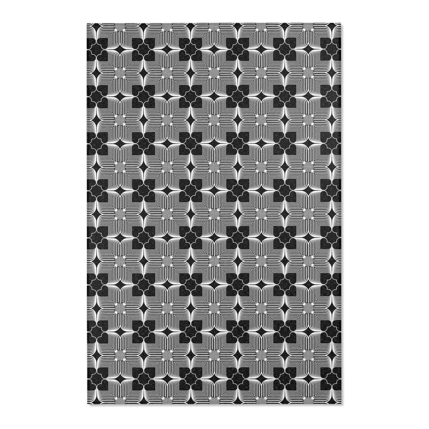 Michelin Hearts Area Rug — Black & White Tile Pattern