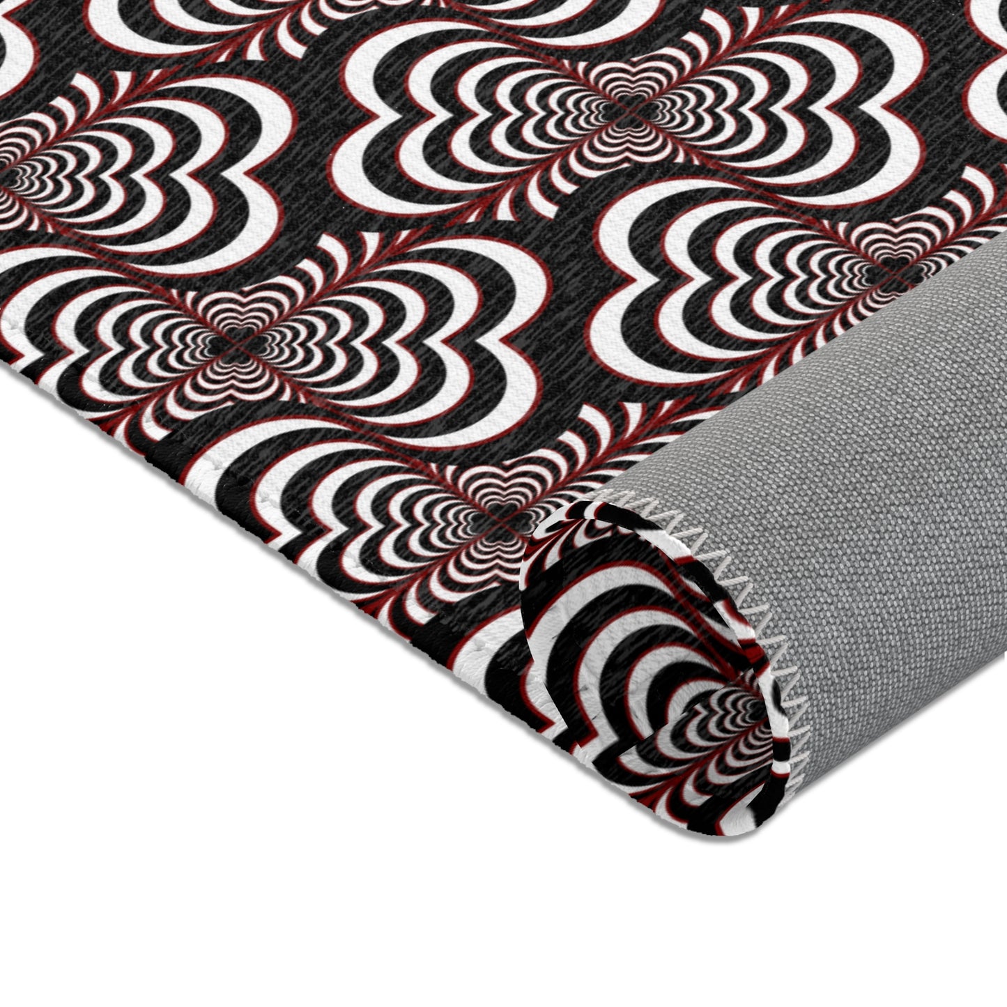Zebra Love™ Area Rug — Black, White & Dark Red