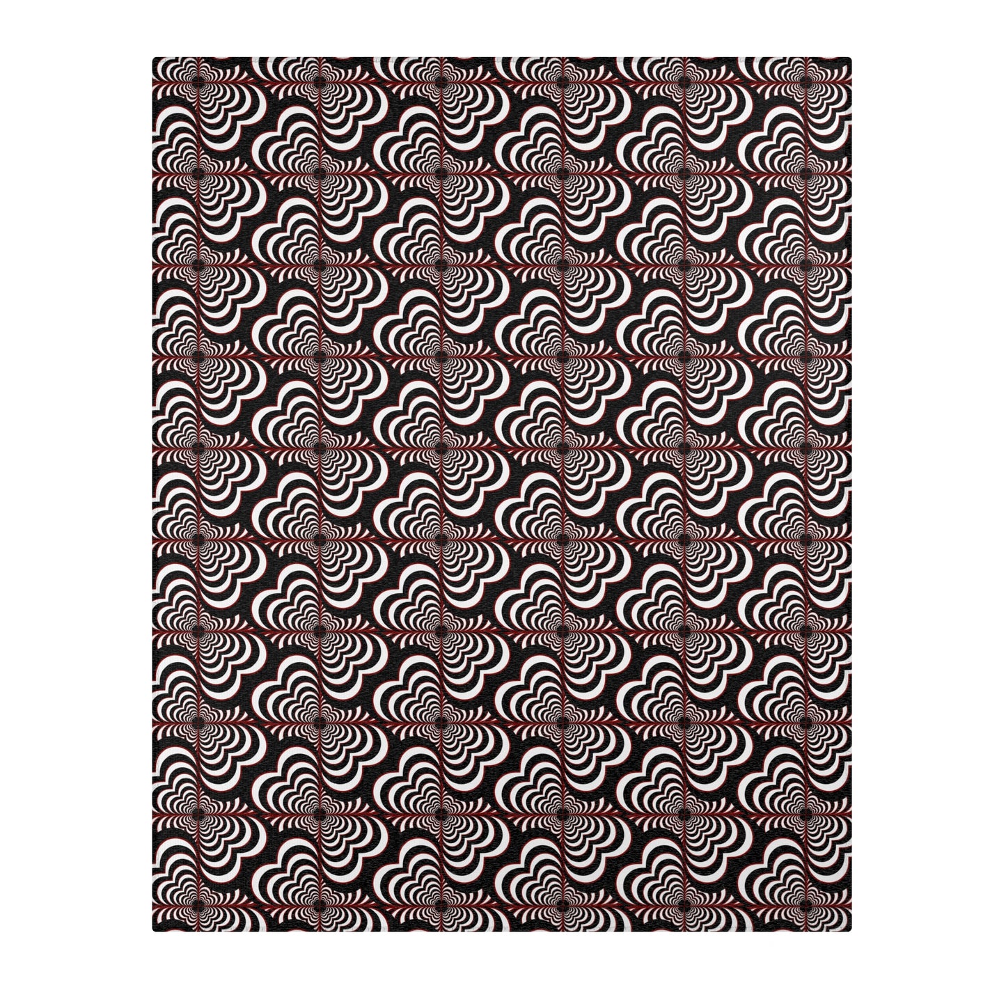 Zebra Love™ Area Rug — Black, White & Dark Red