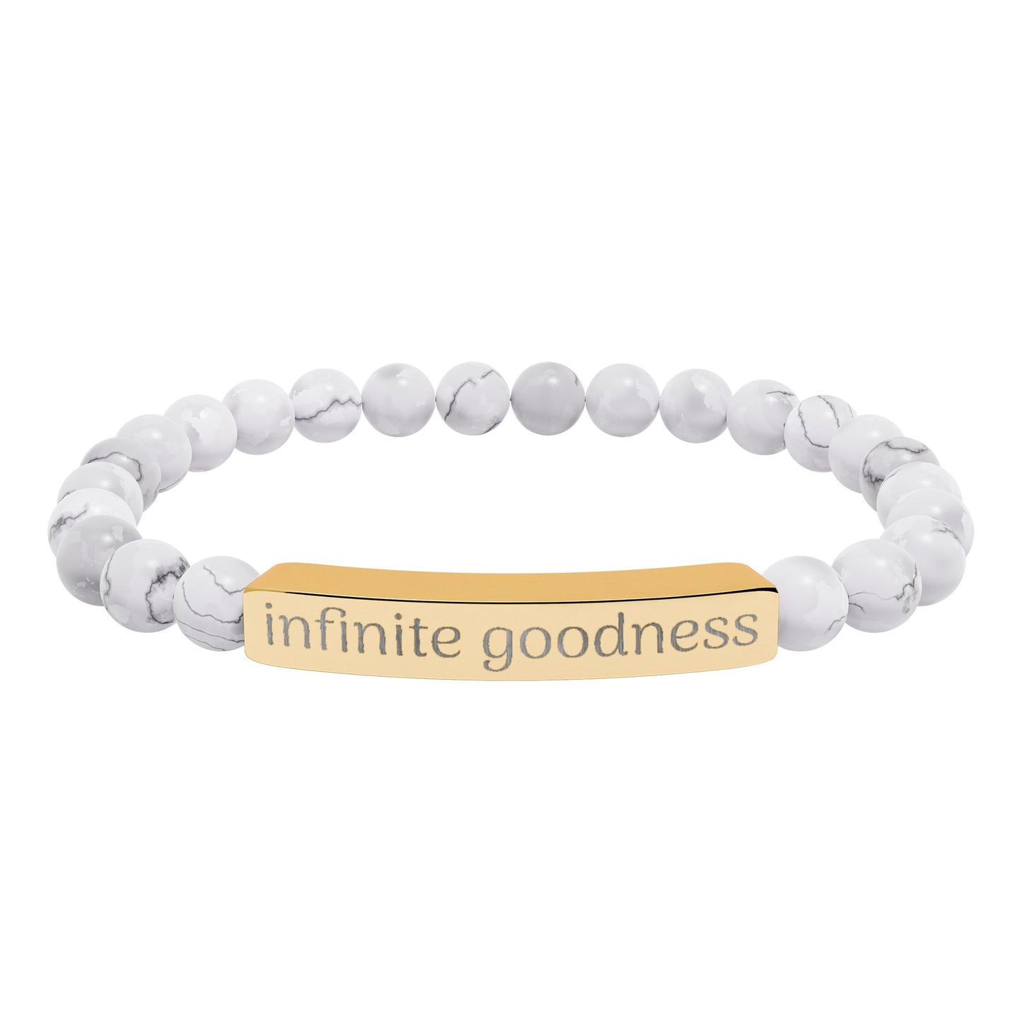 Infinite Goodness (TM) Copy of Natural Stone Stretch Bar Bracelet (Engraving)