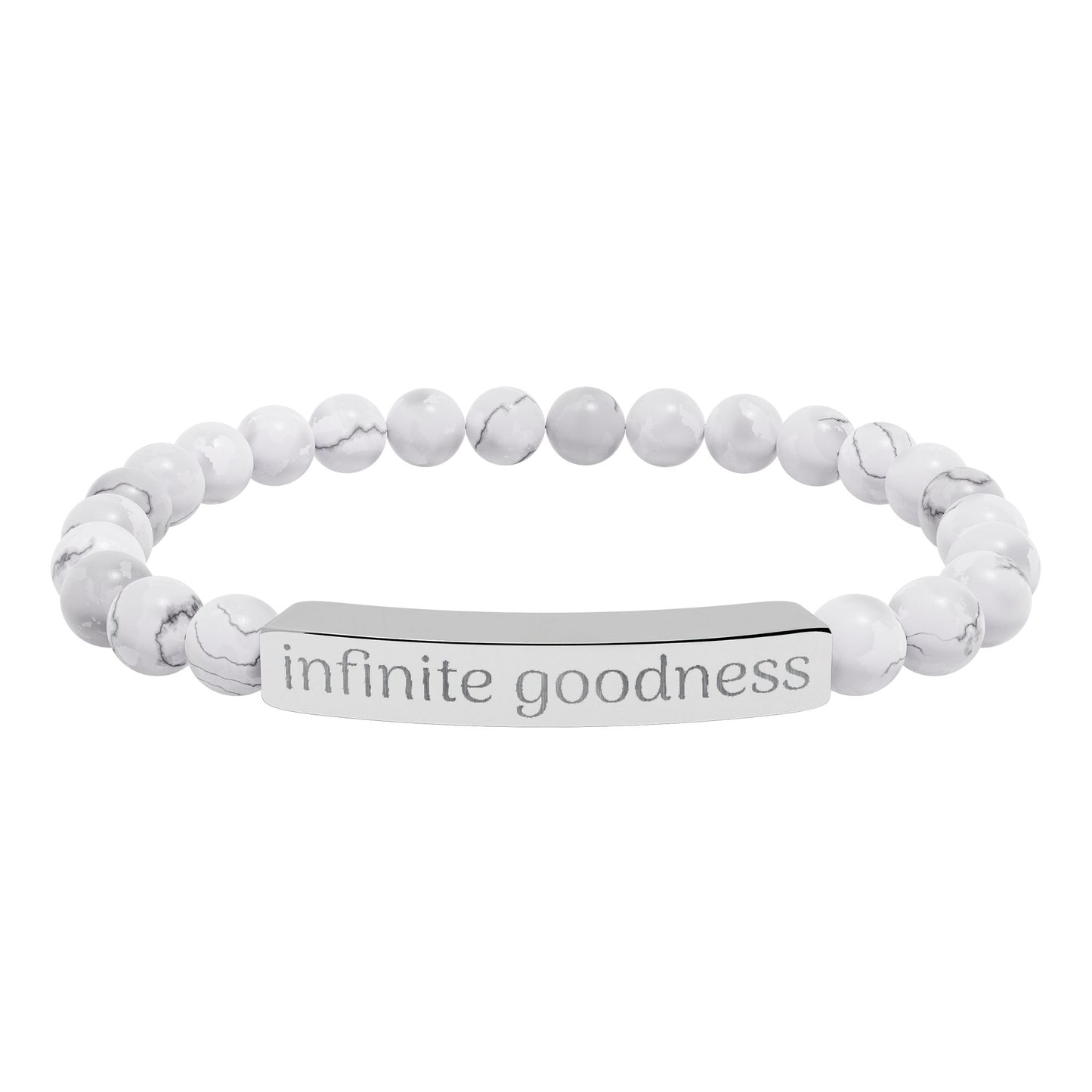 Infinite Goodness (TM) Copy of Natural Stone Stretch Bar Bracelet (Engraving)