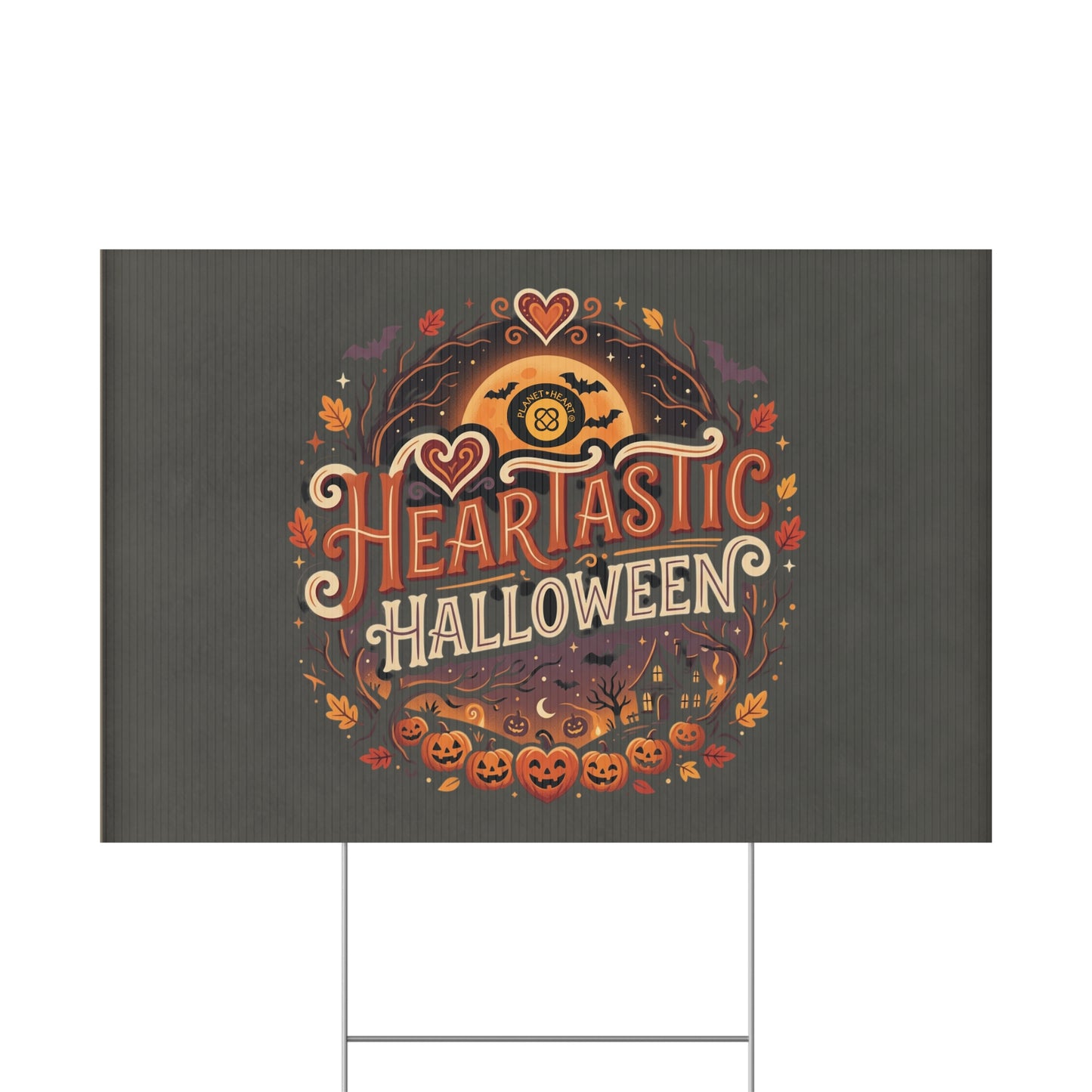 Heartastic Halloween Yard Sign — Cute Party Decor
