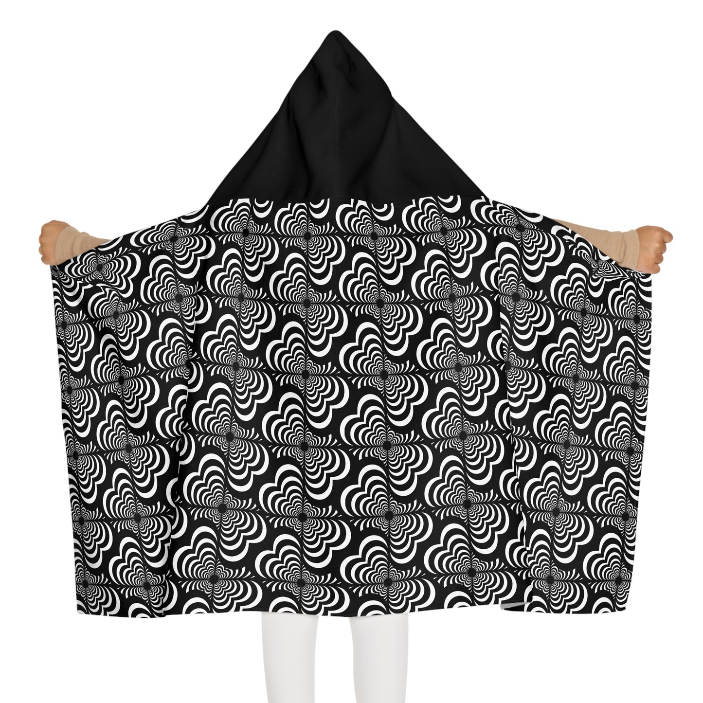 Zebra Love™ Youth Hooded Towel — Black & White