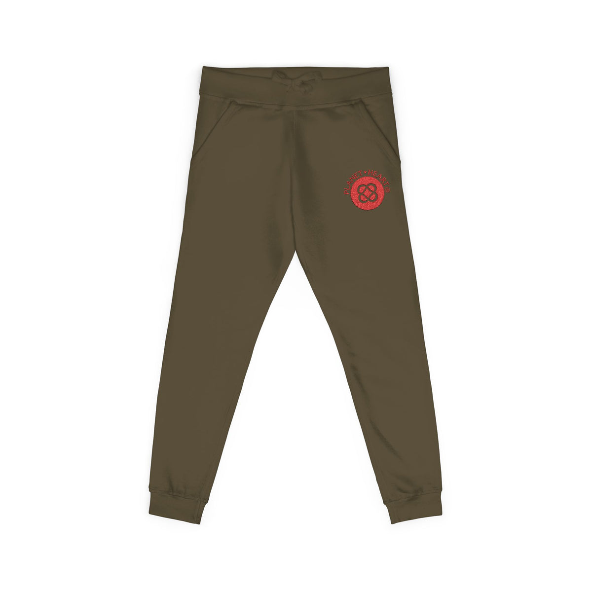 Embroidered Planet Heart Logo Lounge Sweatpants — Cozy Fleece Joggers