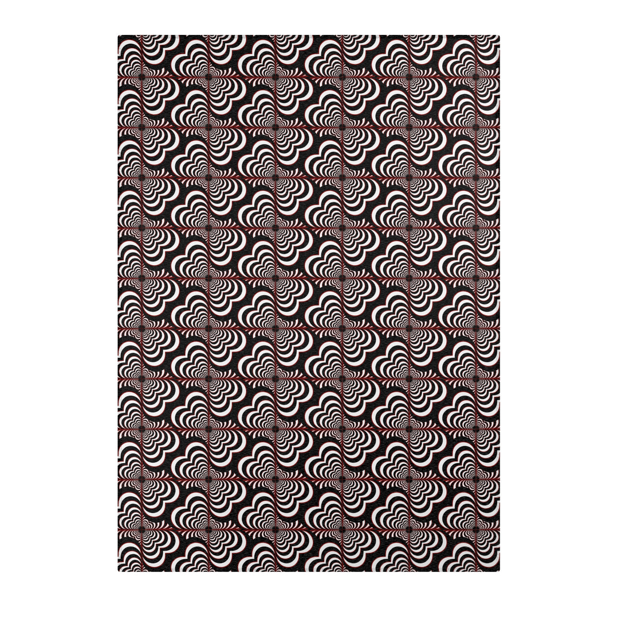 Zebra Love™ Area Rug — Black, White & Dark Red