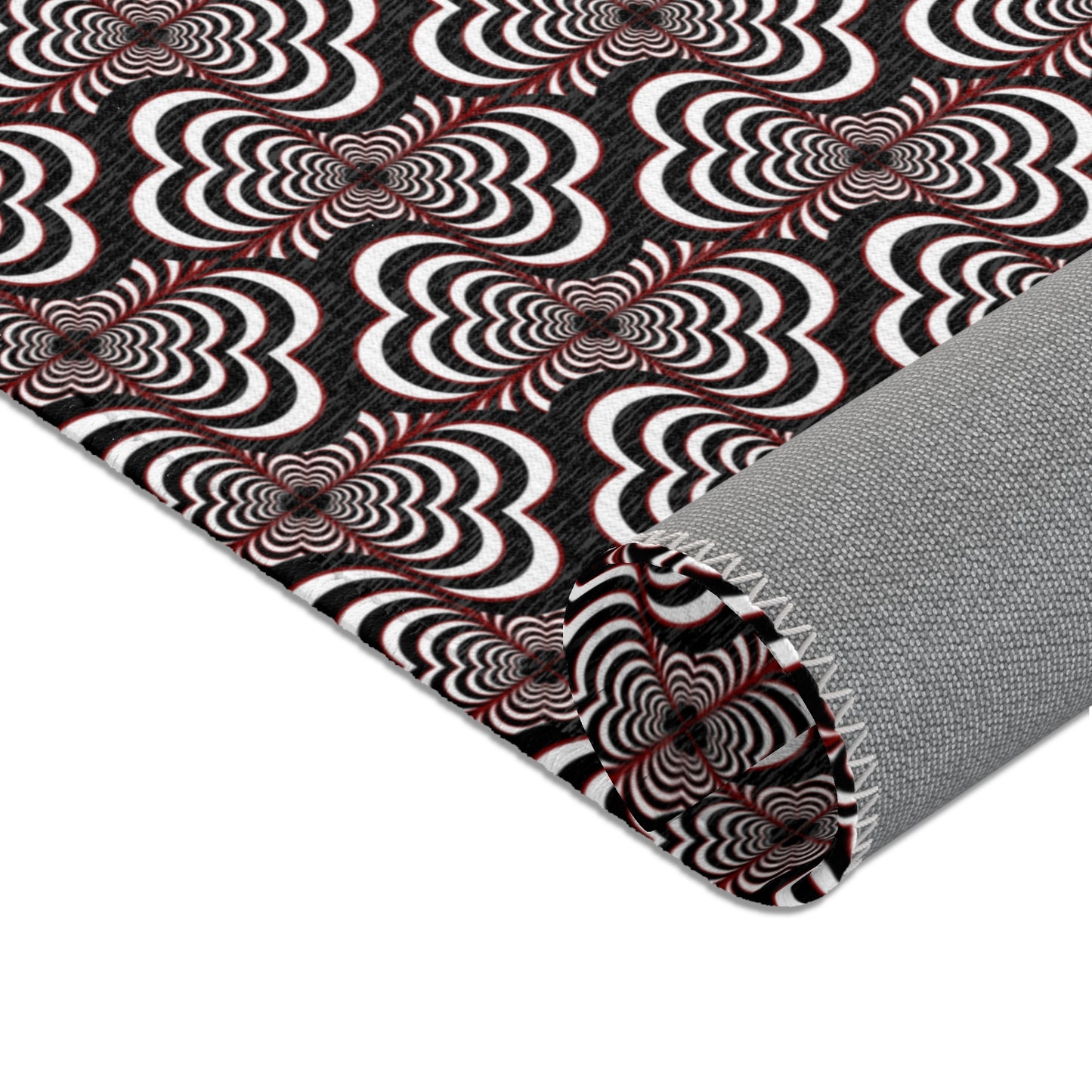 Zebra Love™ Area Rug — Black, White & Dark Red