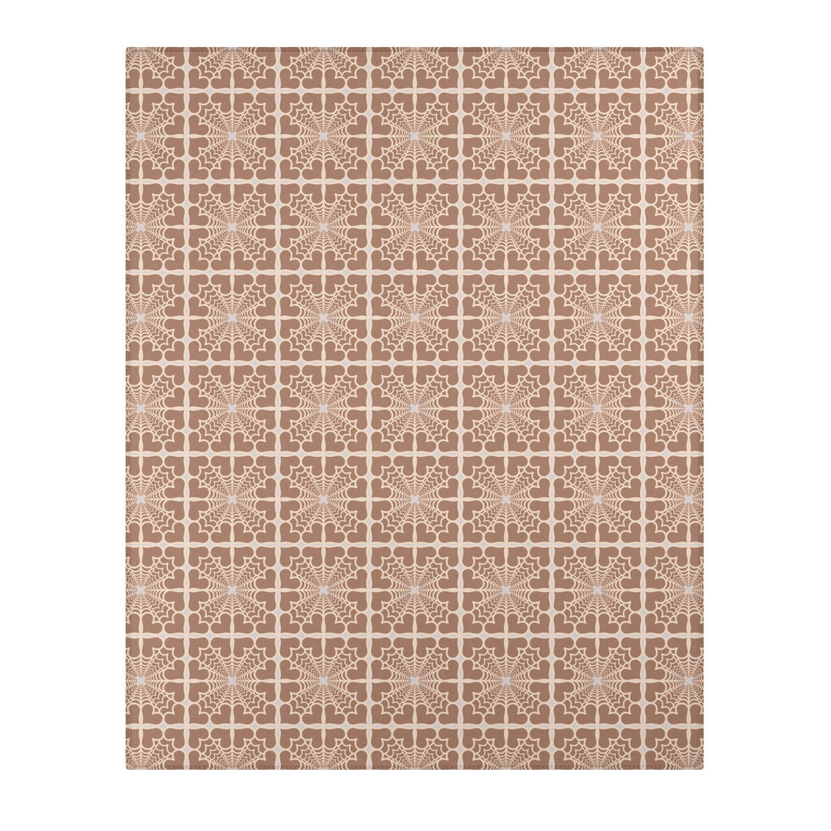 Pyramidal HeartPetals Tile Area Rug – Beige/Neutral Boho Accent Rug
