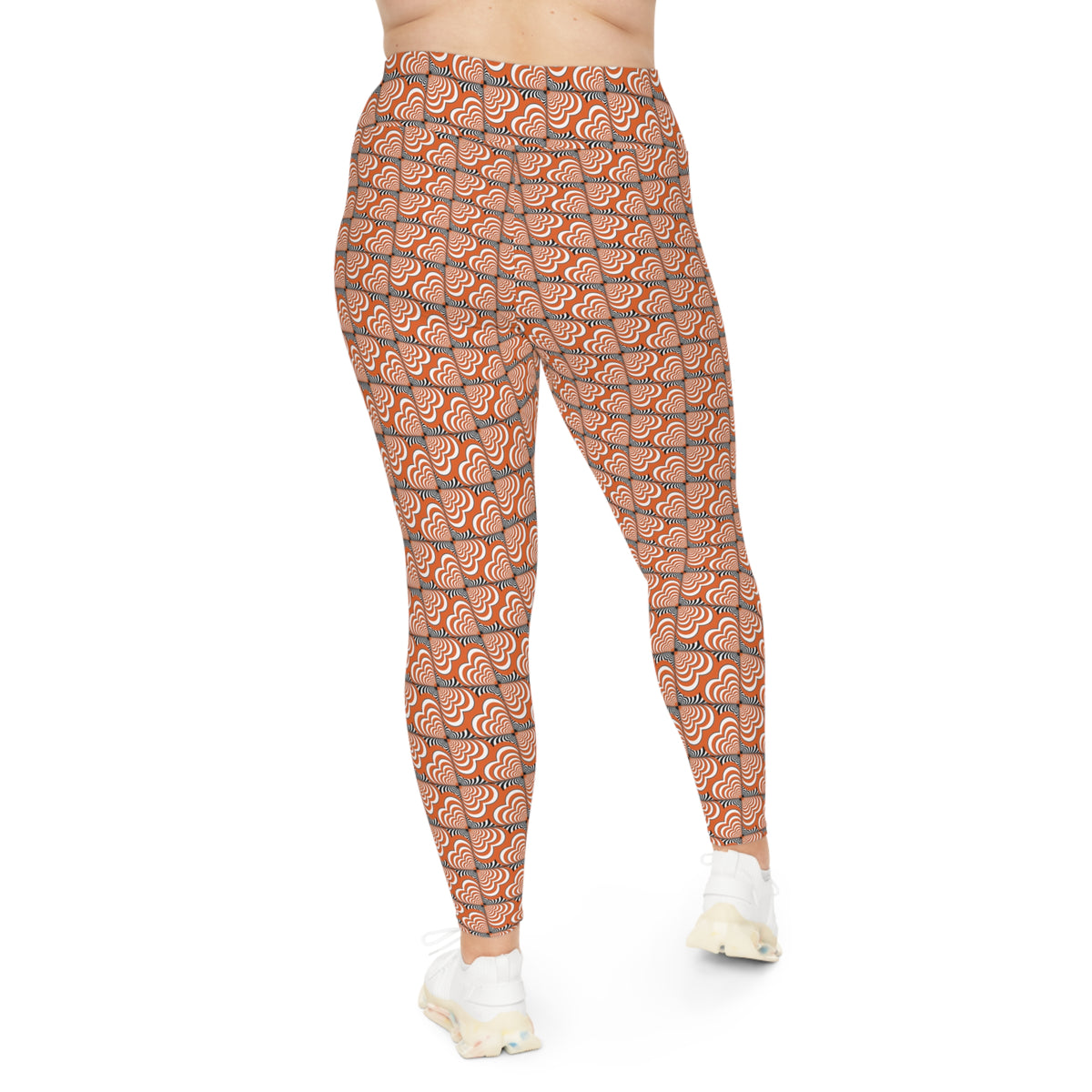 Plus Size Zebra Love™ Leggings — Orange & Black-Fall/Halloween