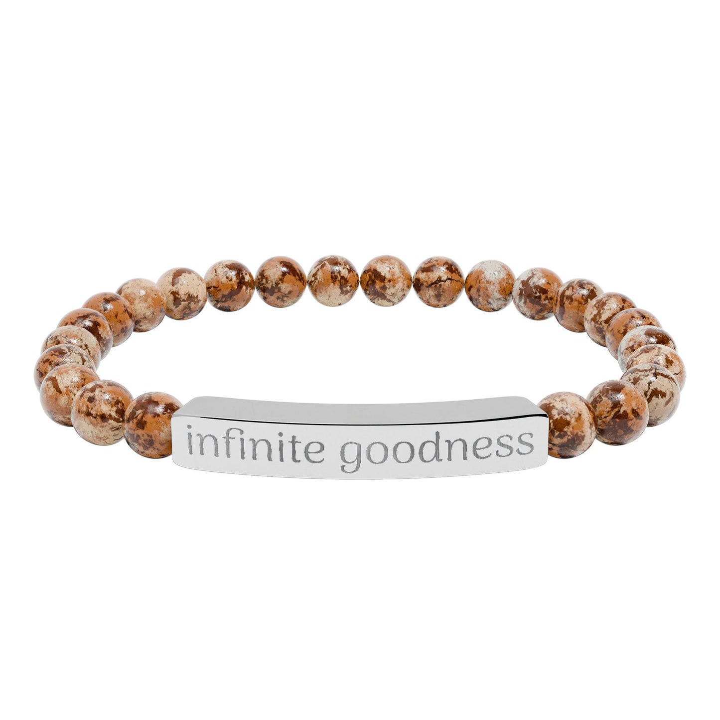 Infinite Goodness (TM) Copy of Natural Stone Stretch Bar Bracelet (Engraving)