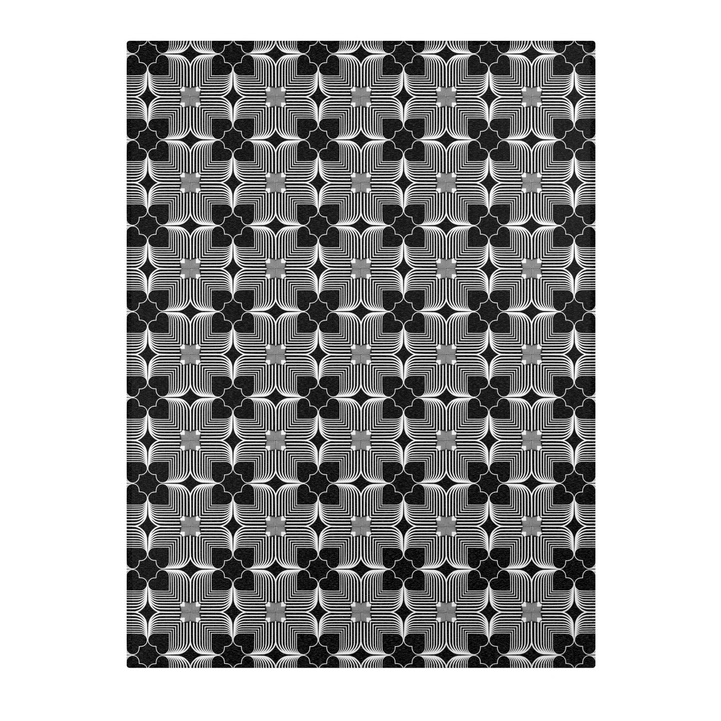 Michelin Hearts Area Rug — Black & White Tile Pattern