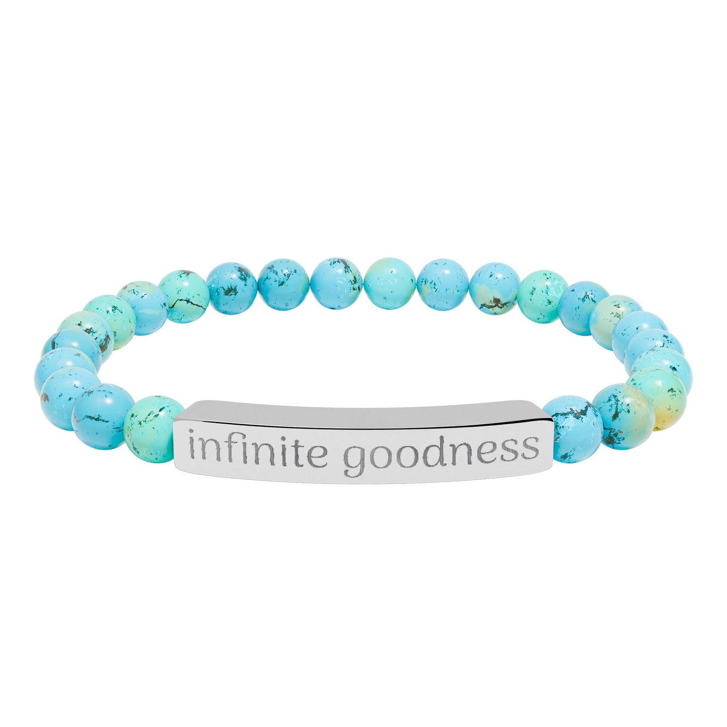 Infinite Goodness (TM) Copy of Natural Stone Stretch Bar Bracelet (Engraving)