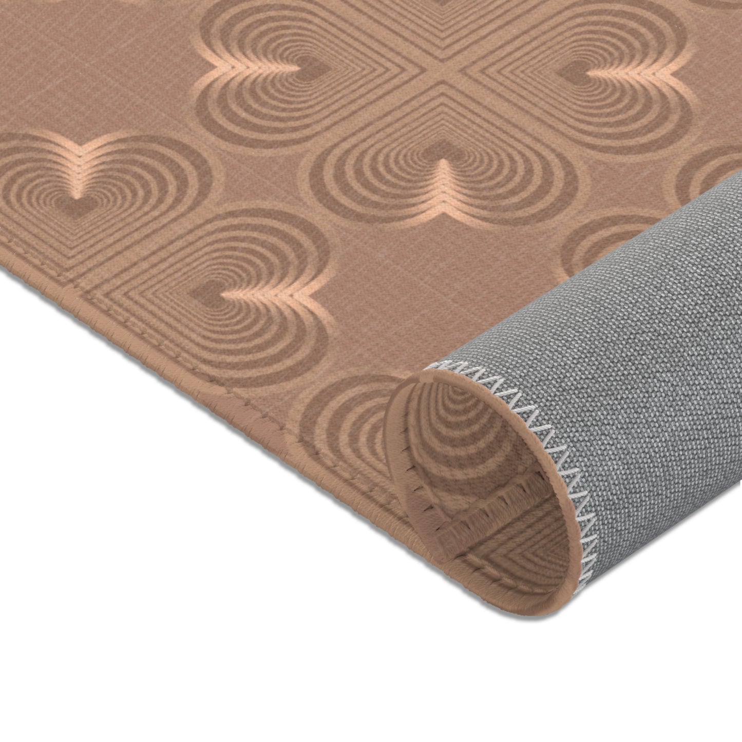 F2 Bullseye Area Rug — Warm Taupe Patterned Accent Rug for Living Room & Entryway