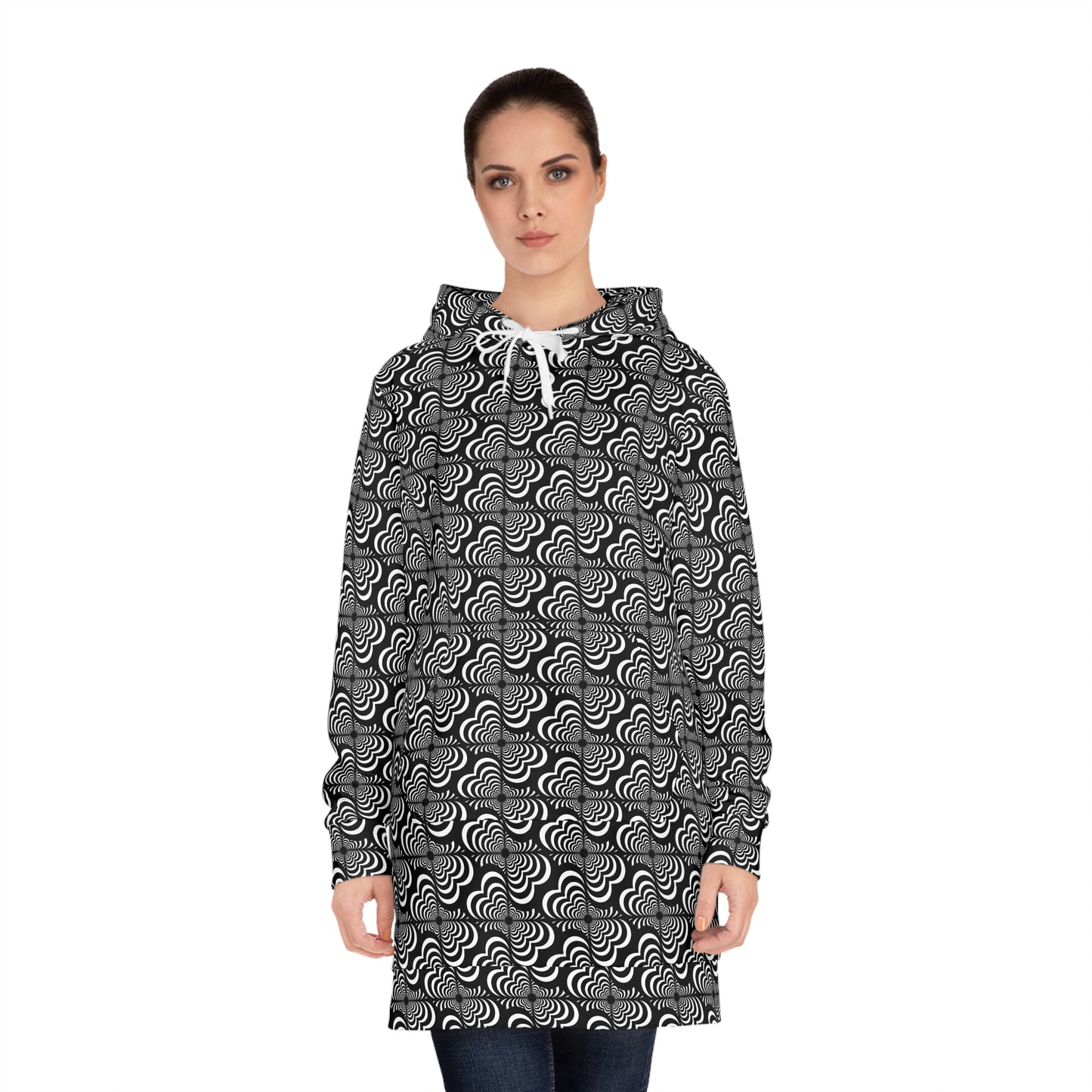 Zebra Love™ Hoodie Dress — Black and White, Original design!