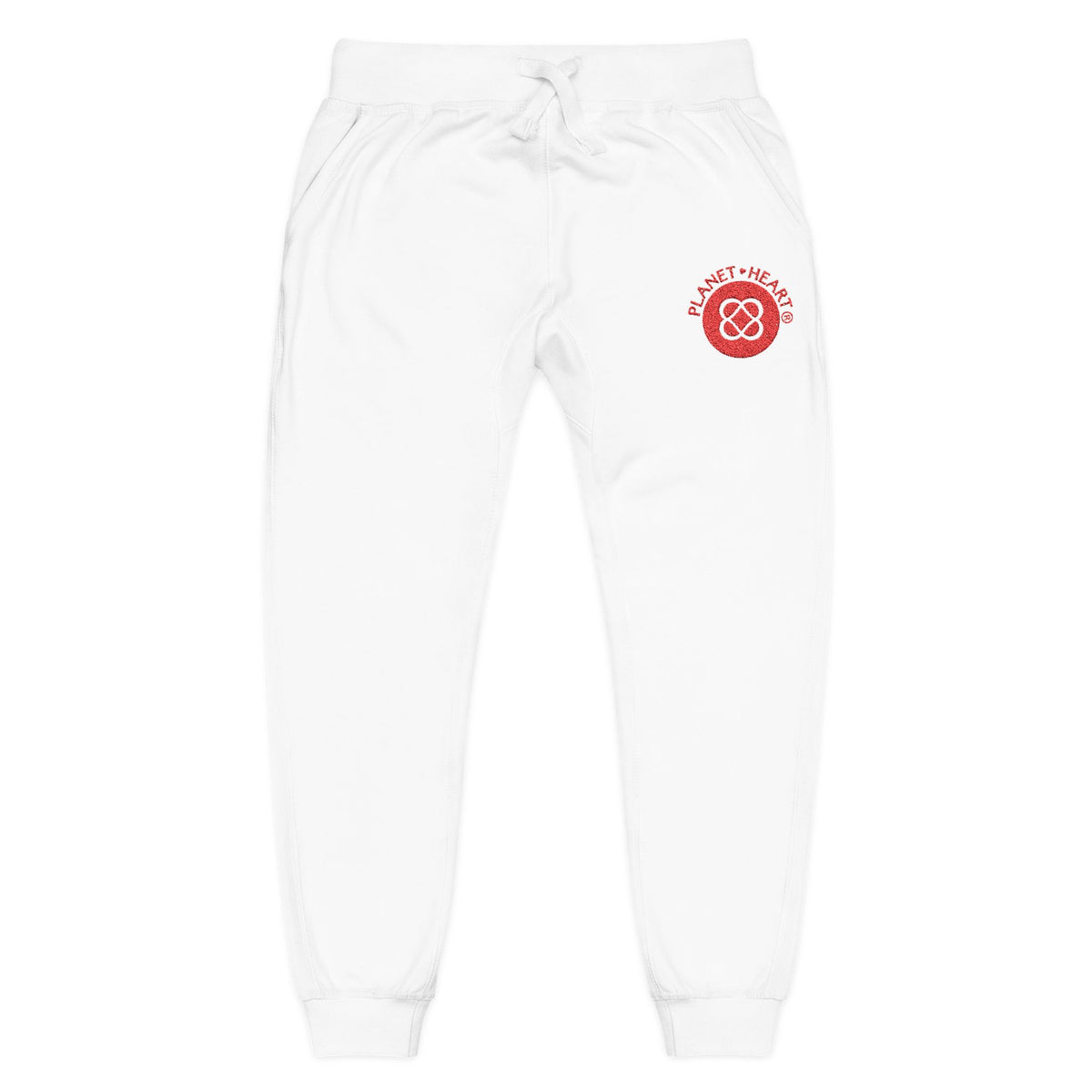 Embroidered Planet Heart Logo Lounge Sweatpants — Cozy Fleece Joggers