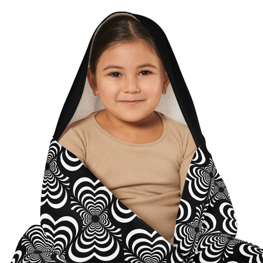 Zebra Love™ Youth Hooded Towel — Black & White