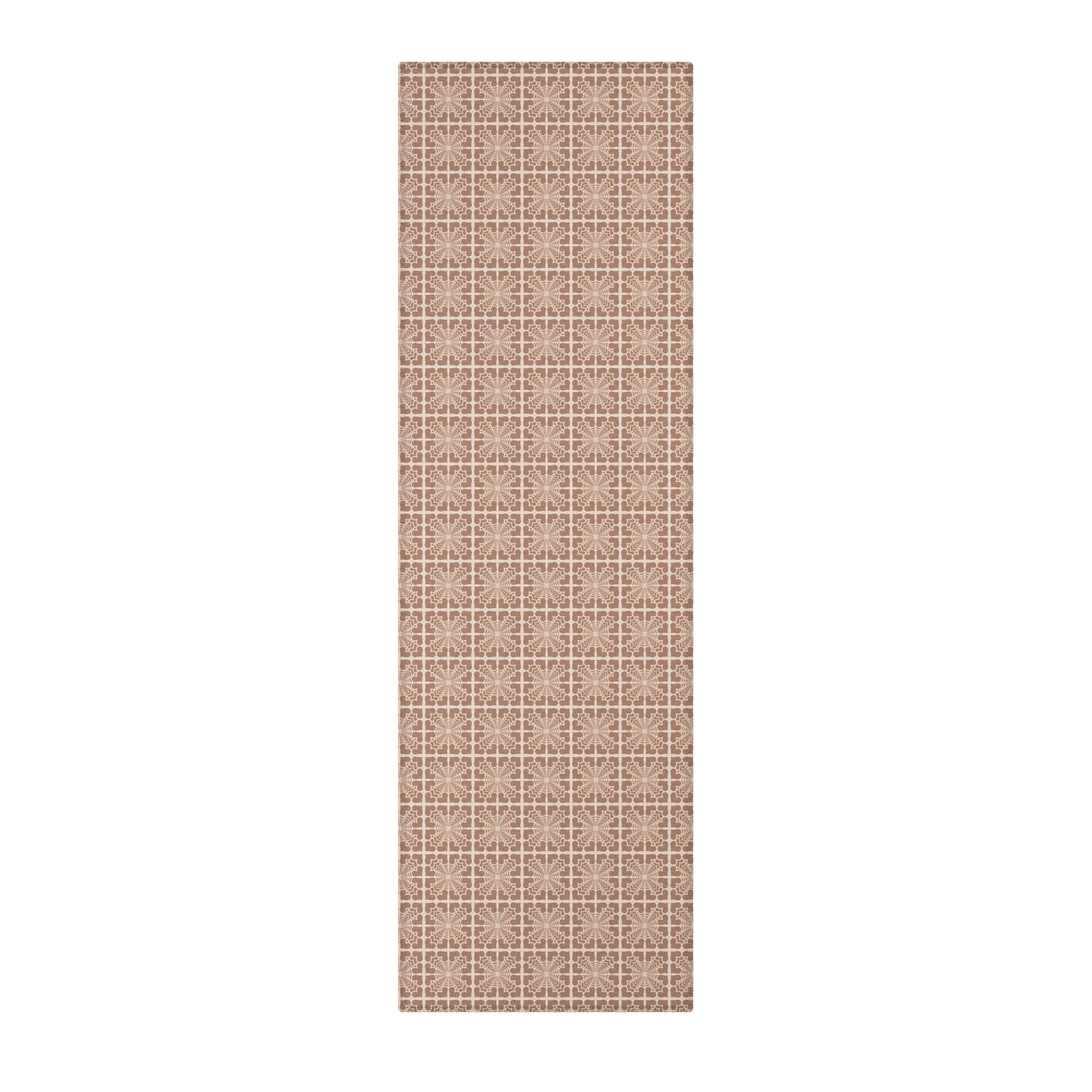 Pyramidal HeartPetals Tile Area Rug – Beige/Neutral Boho Accent Rug