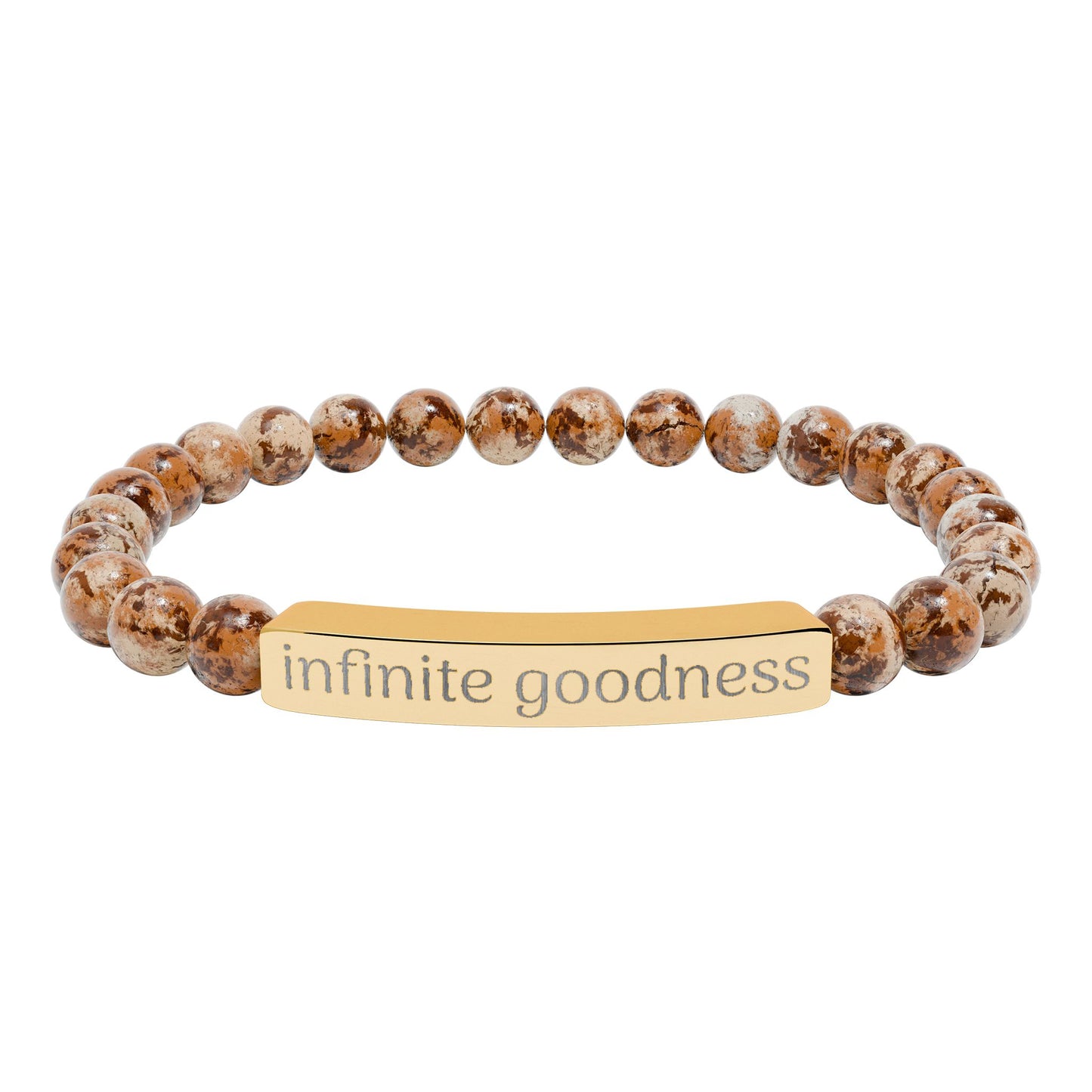 Infinite Goodness (TM) Copy of Natural Stone Stretch Bar Bracelet (Engraving)