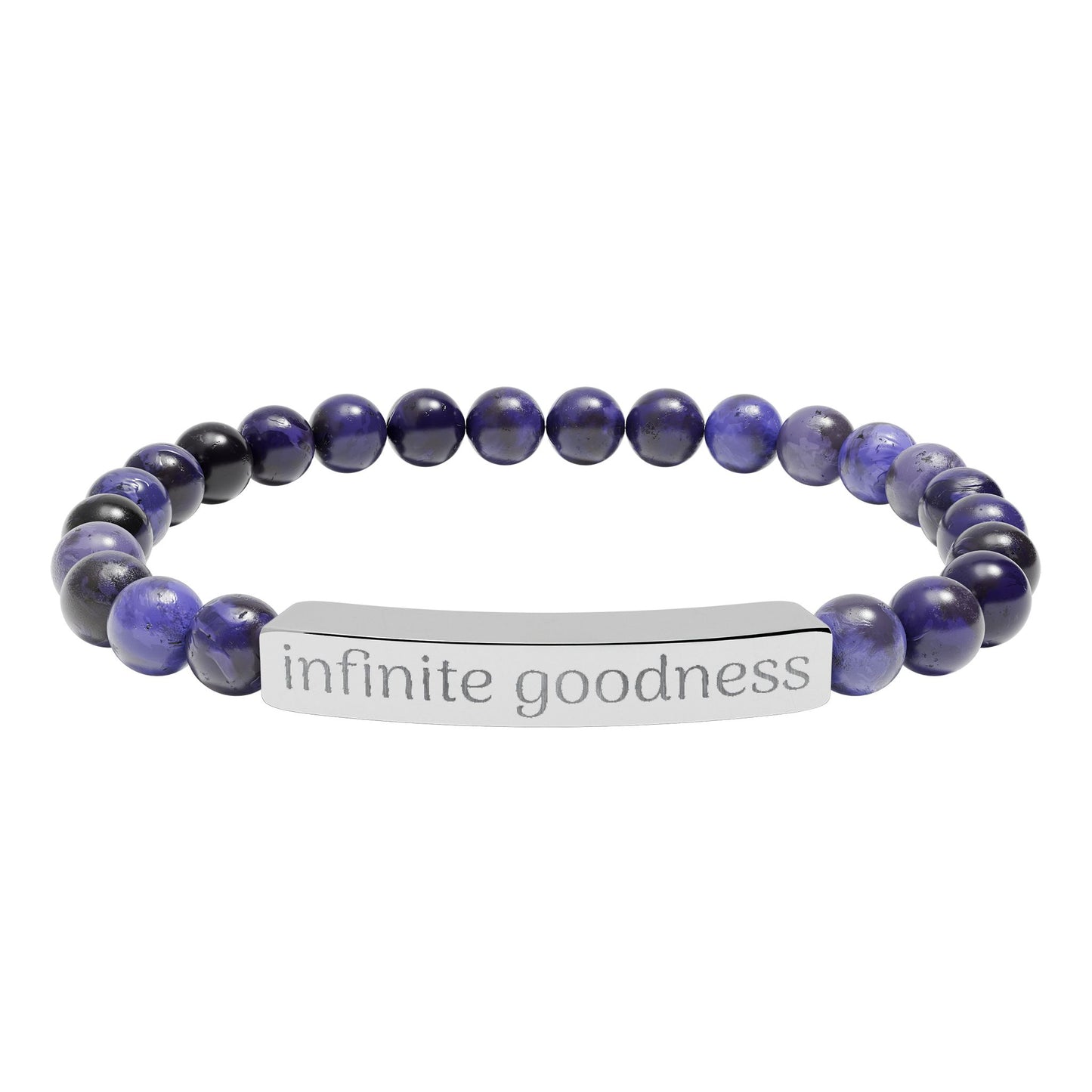 Infinite Goodness (TM) Copy of Natural Stone Stretch Bar Bracelet (Engraving)