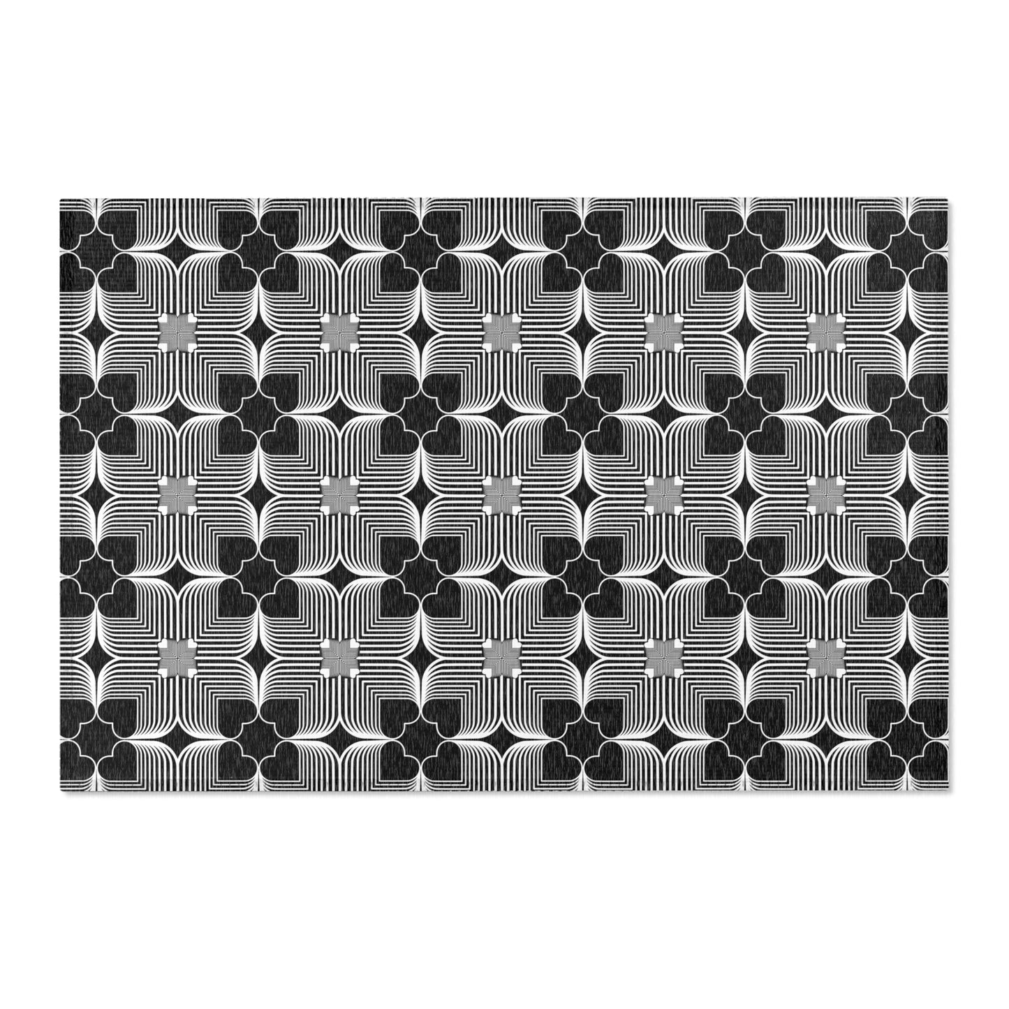 Michelin Hearts Area Rug — Black & White Tile Pattern