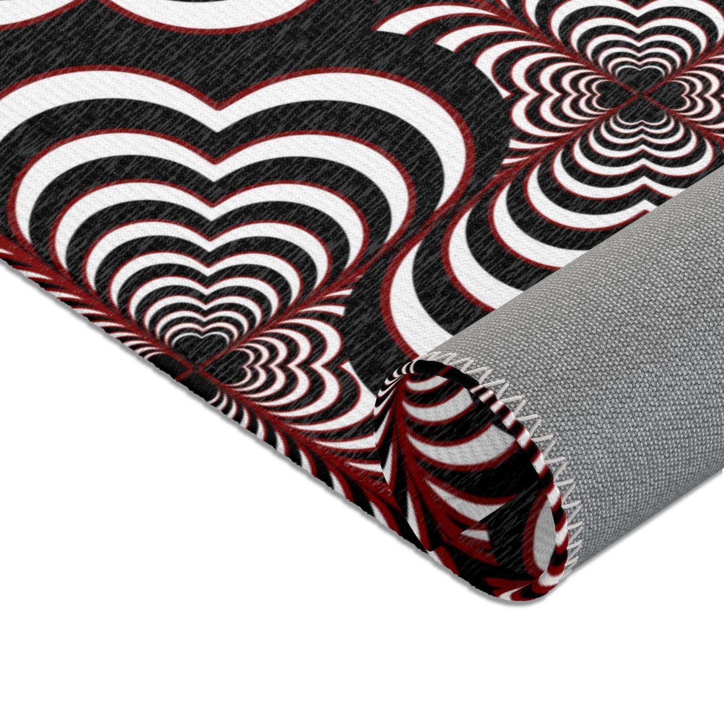 Zebra Love™ Area Rug — Black, White & Dark Red