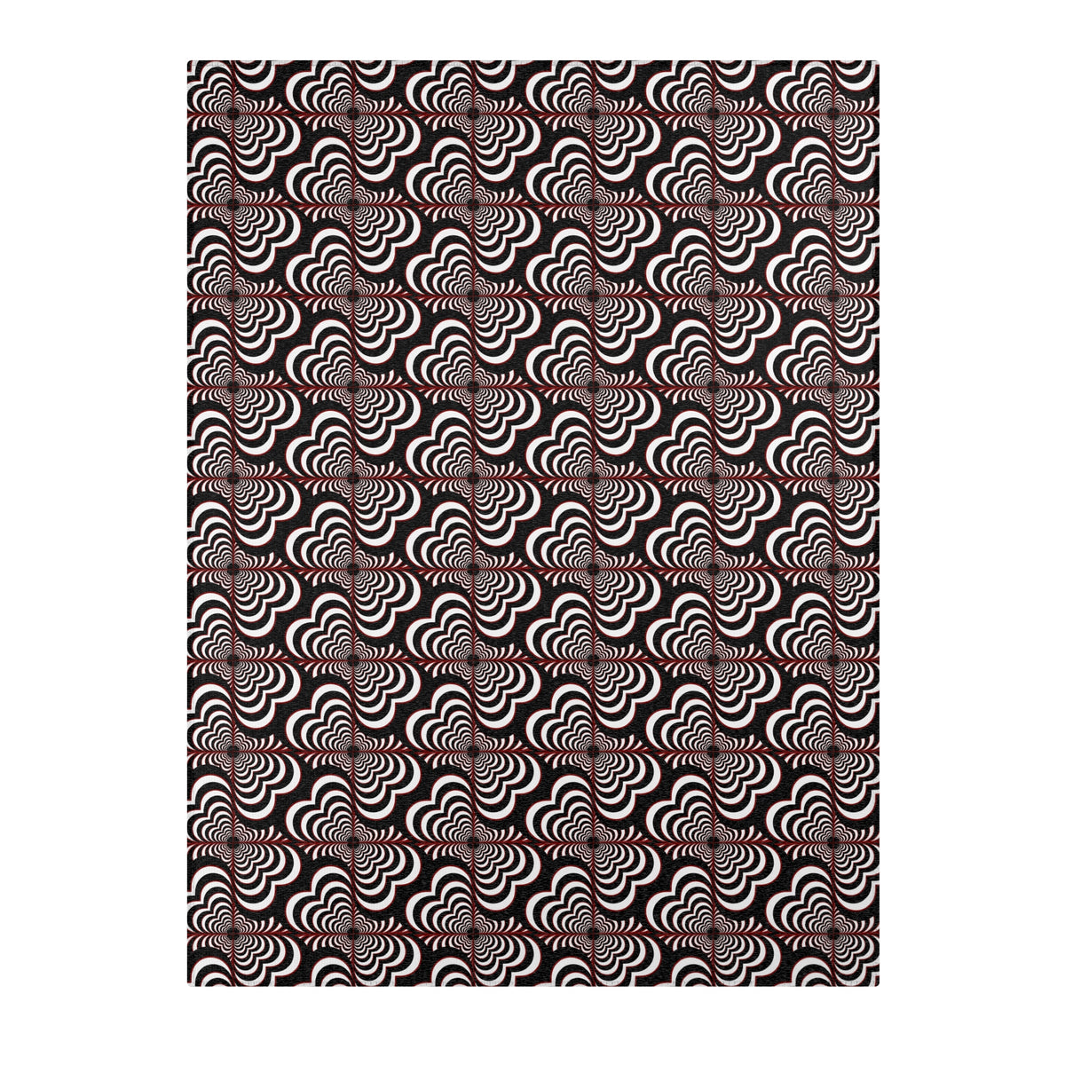 Zebra Love™ Area Rug — Black, White & Dark Red