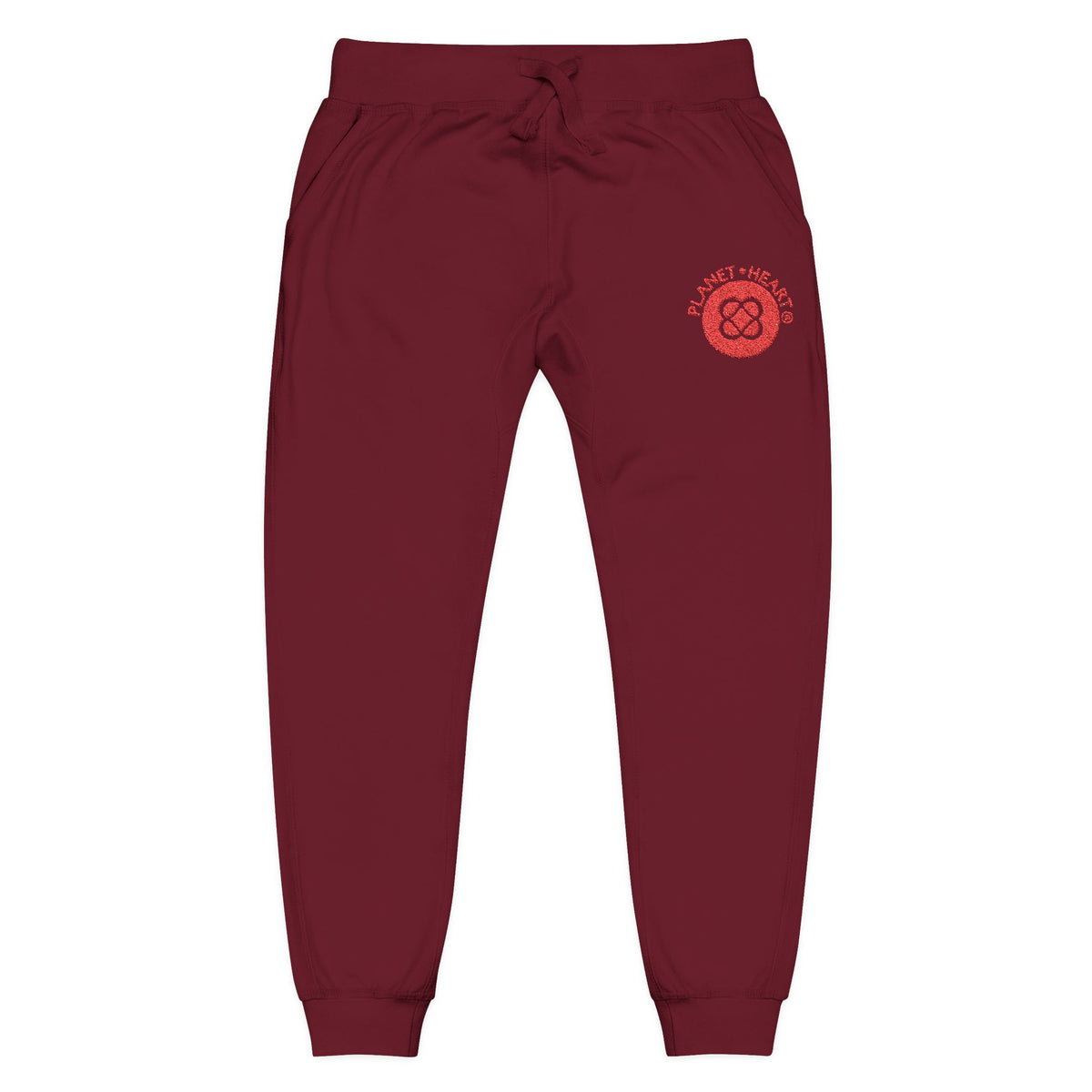 Embroidered Planet Heart Logo Lounge Sweatpants — Cozy Fleece Joggers