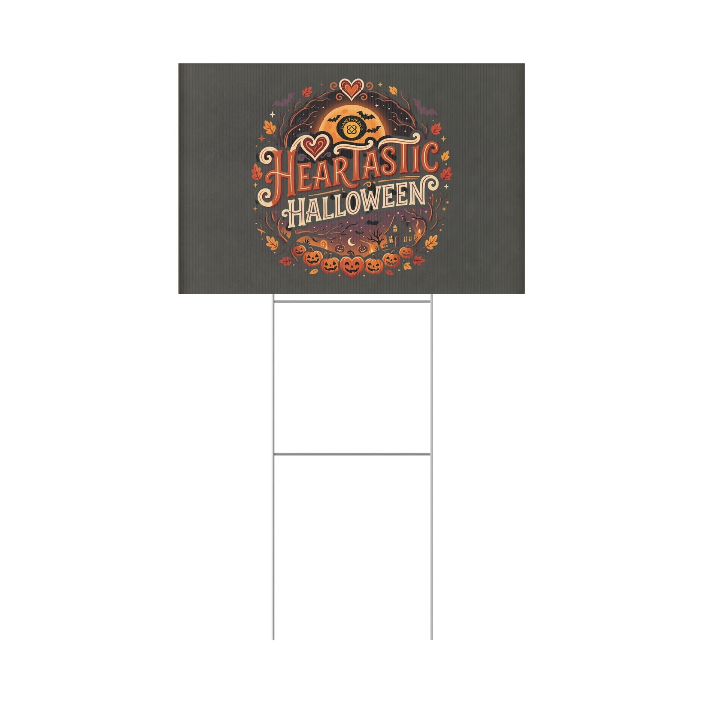 Heartastic Halloween Yard Sign — Cute Party Decor