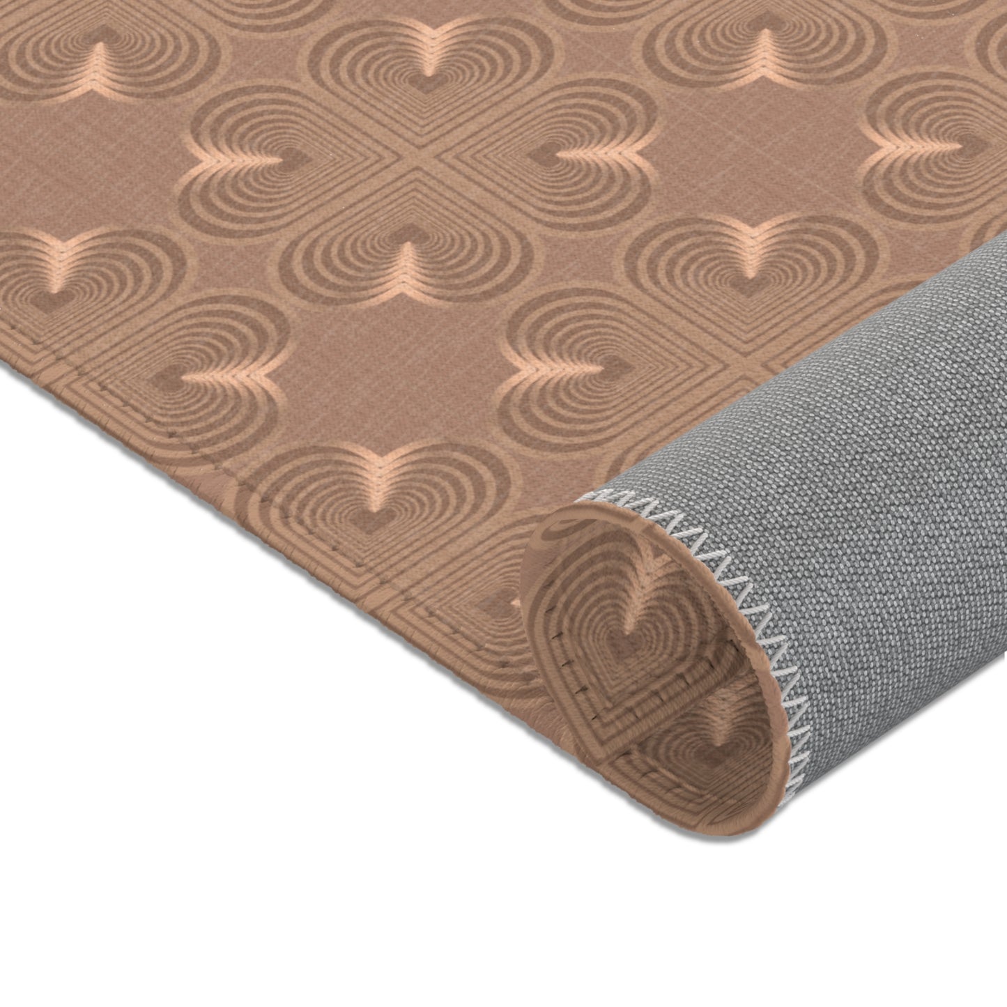 F2 Bullseye Area Rug — Warm Taupe Patterned Accent Rug for Living Room & Entryway