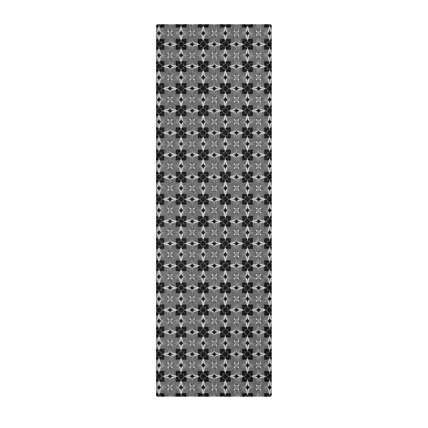 Michelin Hearts Area Rug — Black & White Tile Pattern