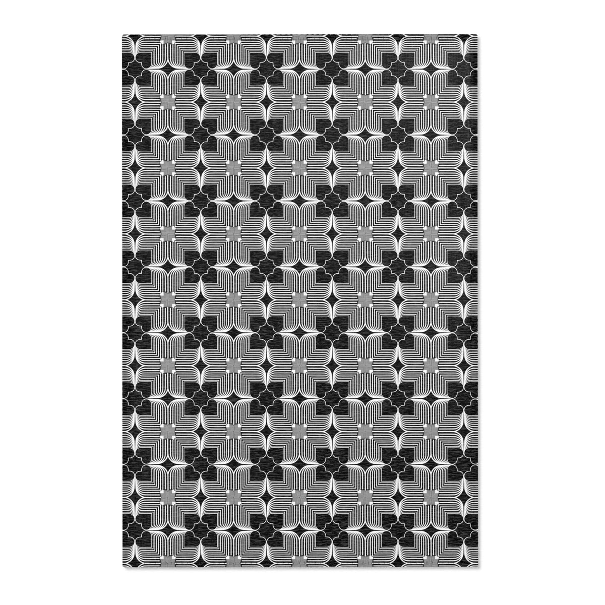 Michelin Hearts Area Rug — Black & White Tile Pattern