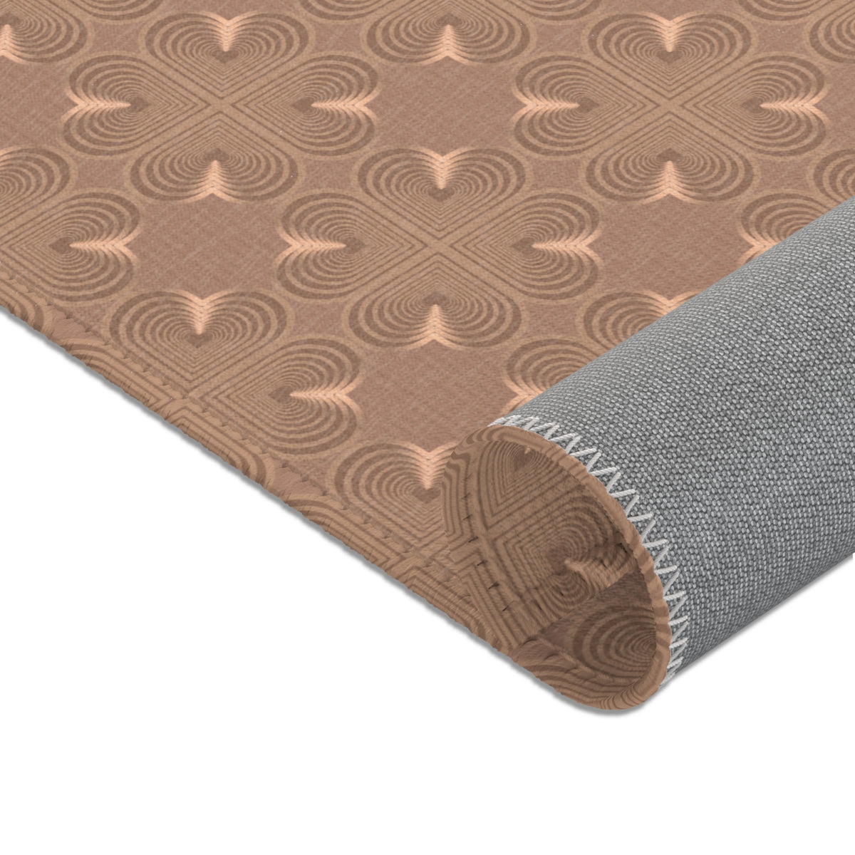 F2 Bullseye Area Rug — Warm Taupe Patterned Accent Rug for Living Room & Entryway