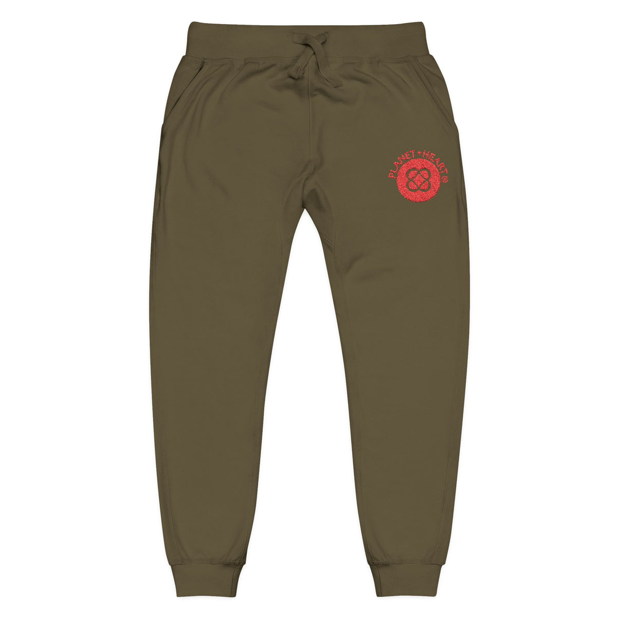 Embroidered Planet Heart Logo Lounge Sweatpants — Cozy Fleece Joggers